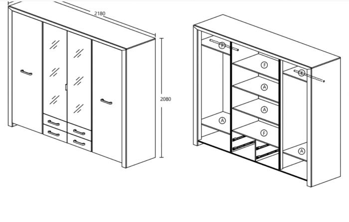 Kleerkast Silver - Kast - Meubelen Robbrecht