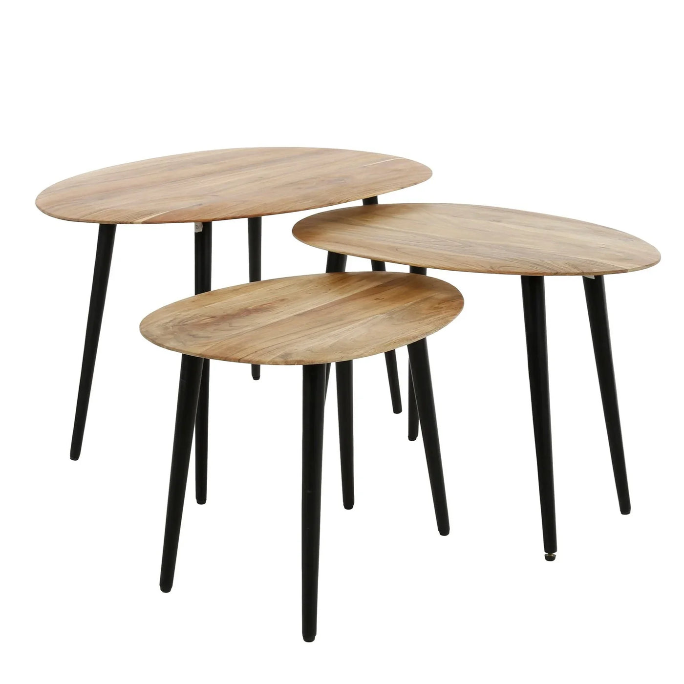 Relaxdays Houten Saladeschaal - Set Van 3 - 18, 23 En 28 Cm Mangohout Voor Sla En Snacks