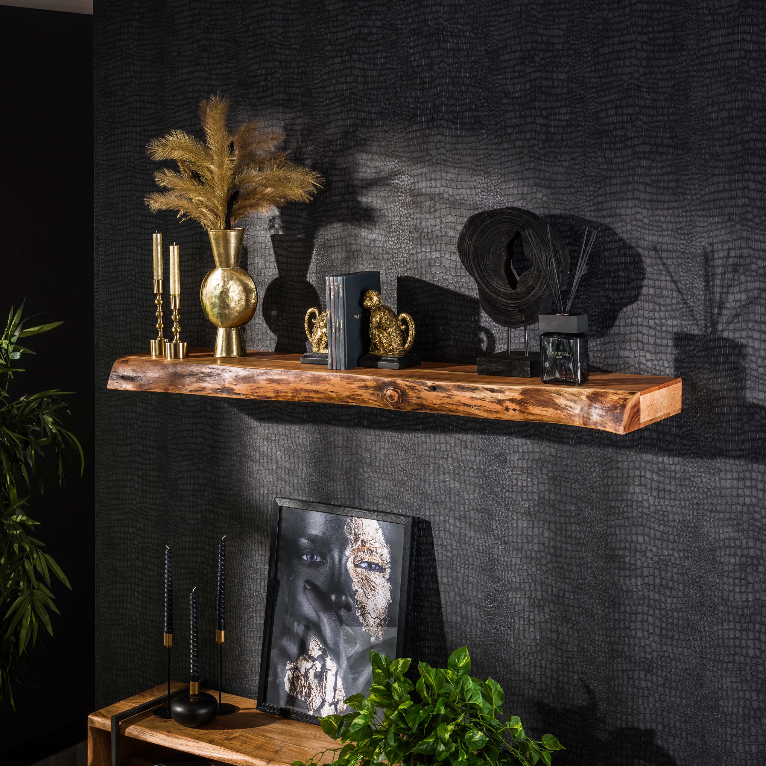 Wandplank Tree 150cm / Massief acacia – afbeelding 1