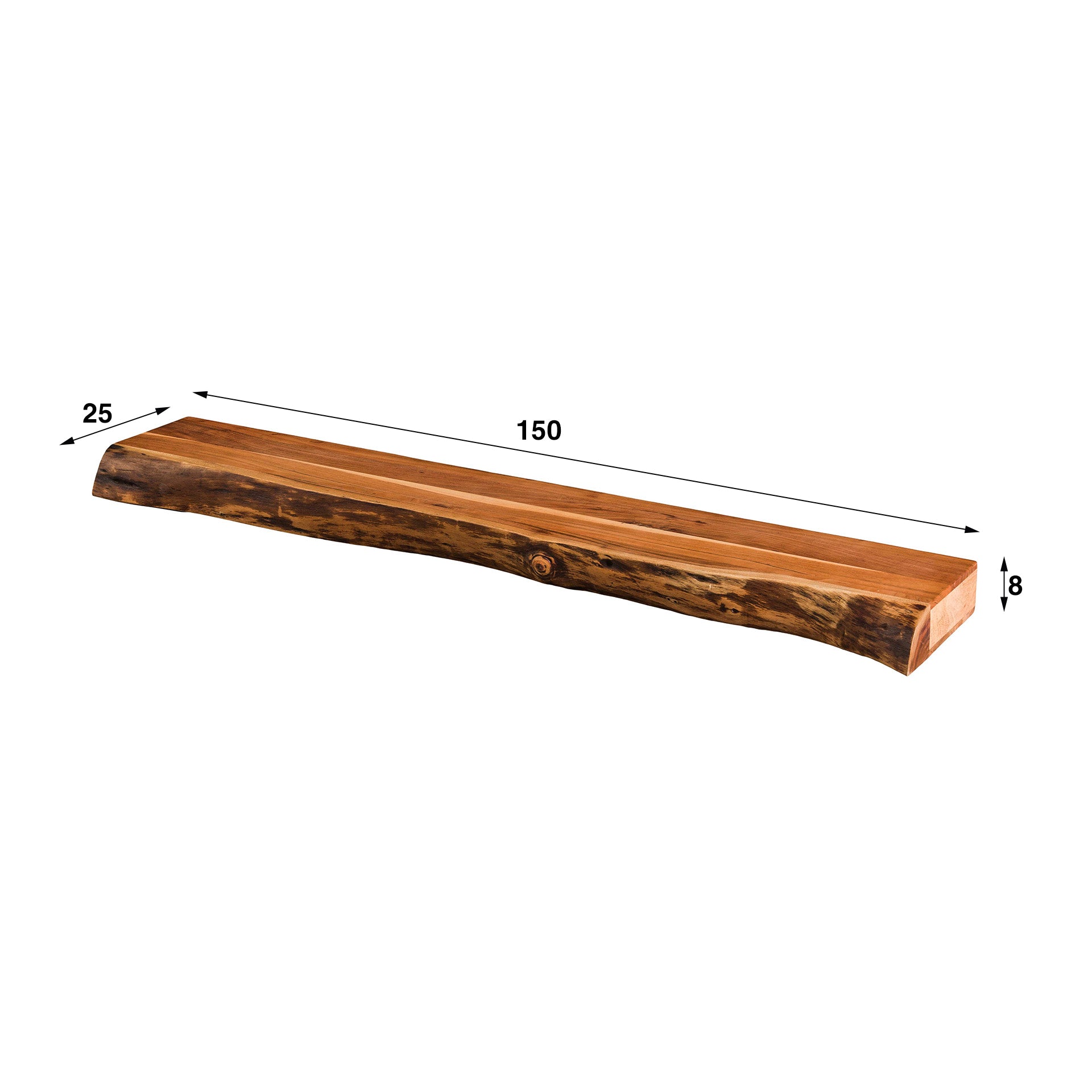 Wandplank Tree 150cm / Massief acacia – afbeelding 8