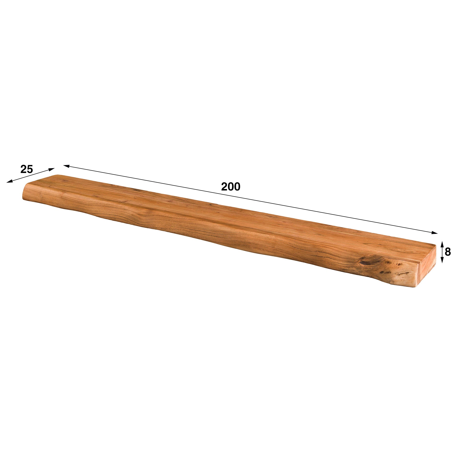 Wandplank Tree 200cm / Massief acacia – afbeelding 6