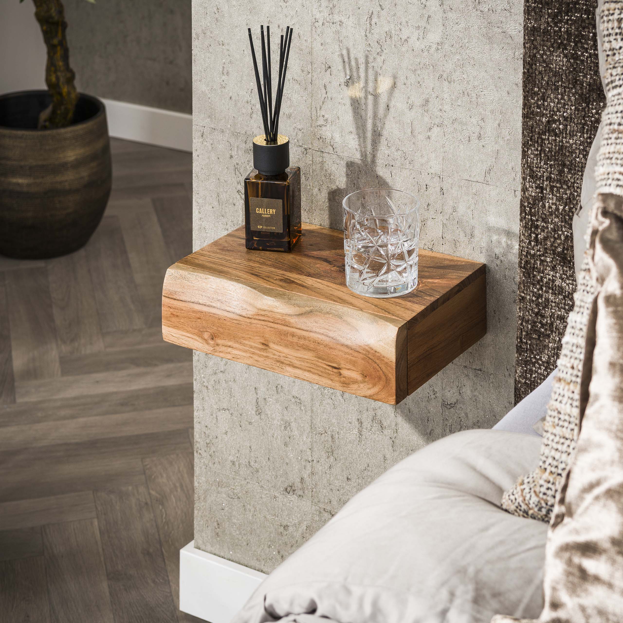 Nachtkastje Tree XS 1 lade set van 2 / Massief acacia – afbeelding 5