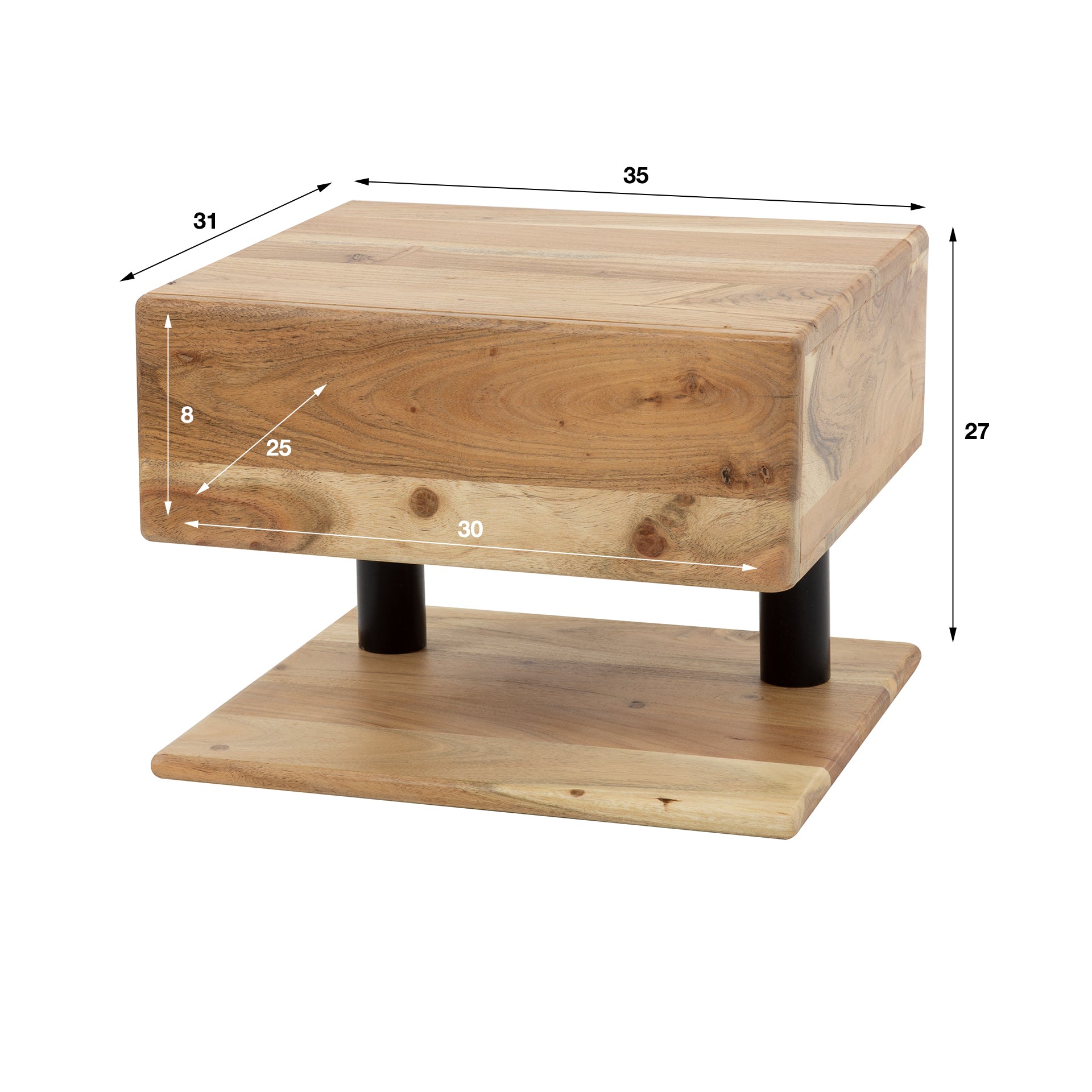 Nachtkastje Shelve 1 lade / Massief acacia – afbeelding 7