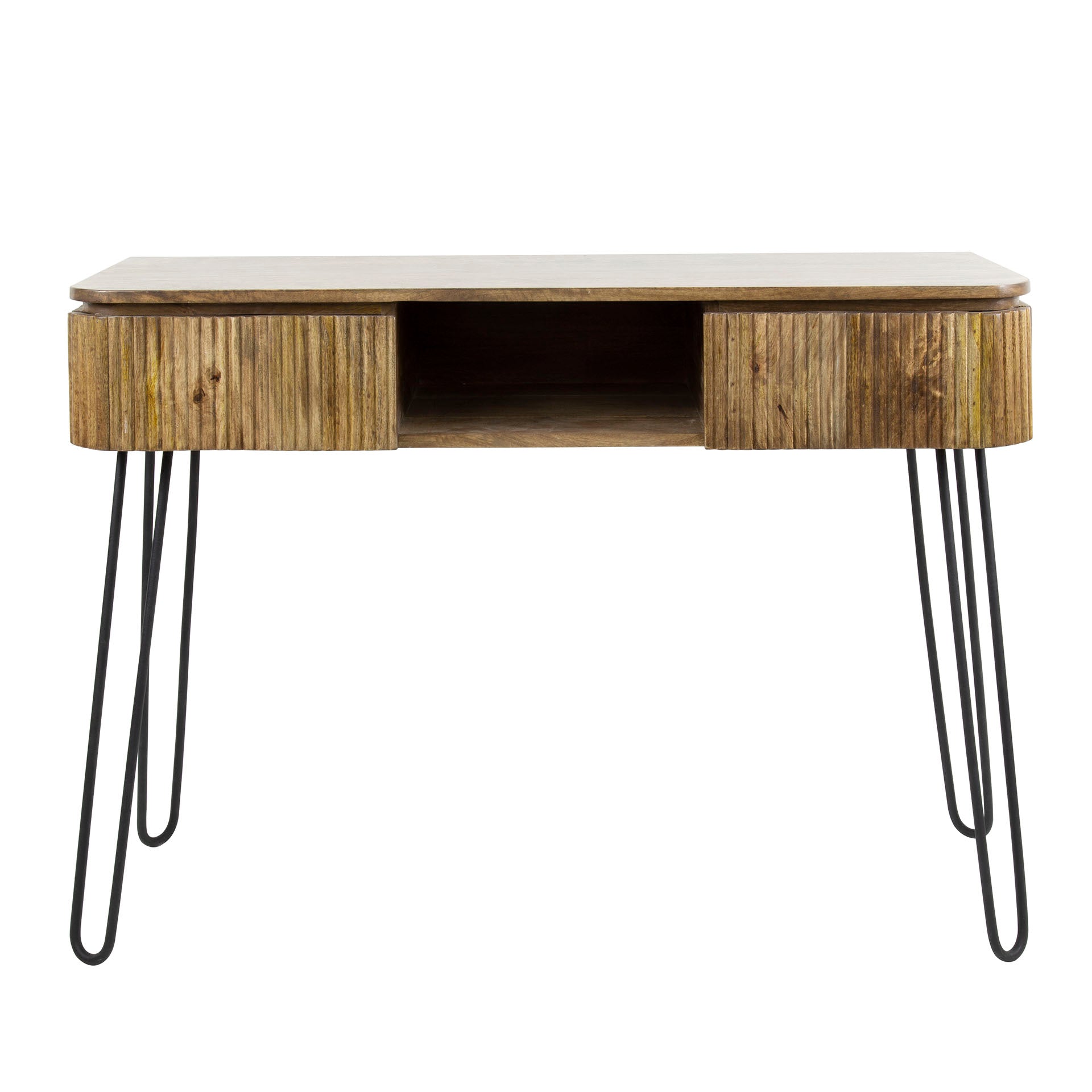 Hal-/kaptafel Wave 2 lades / Massief mango zand – afbeelding 5