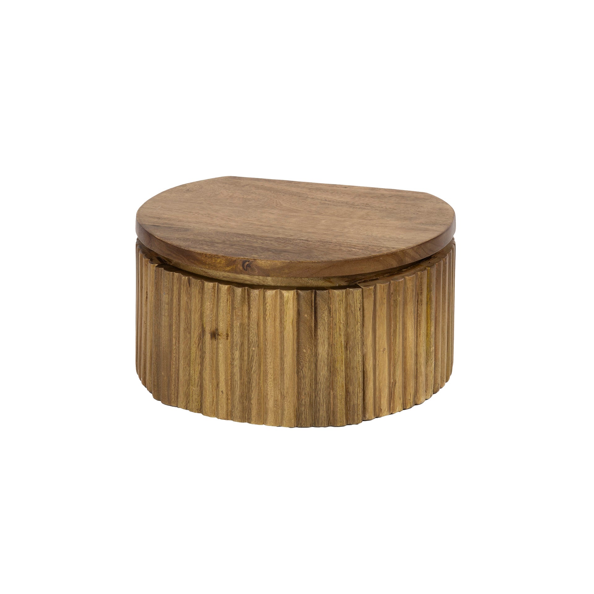 Nachtkastje Wave XS rond zwevend 1 lade / Massief mango zand – afbeelding 4