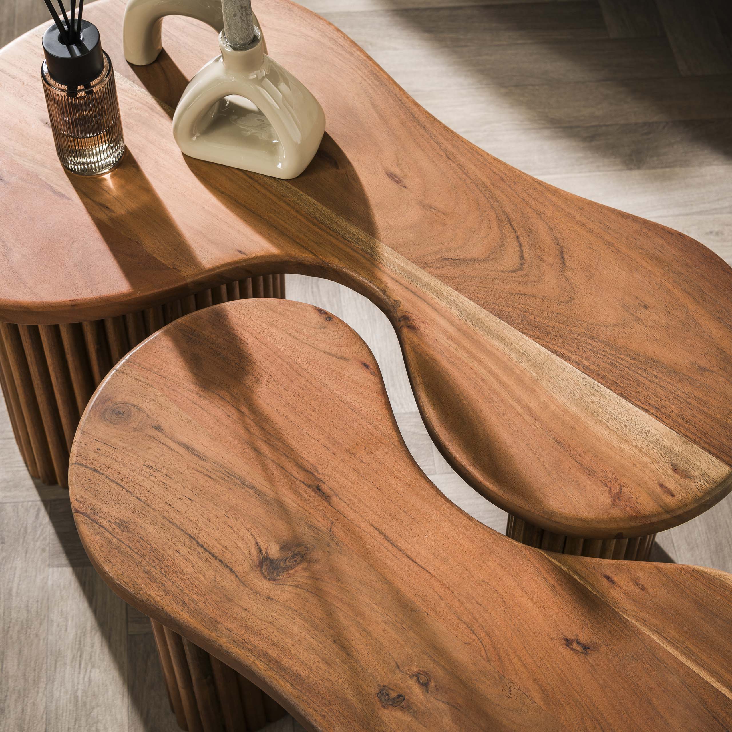 Salontafel Fuse set van 2 / Massief acacia – afbeelding 2