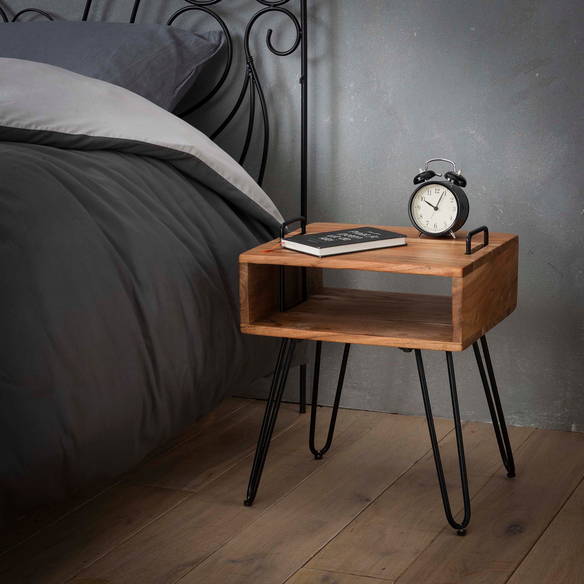 Nachtkastje Quadro / Massief acacia – afbeelding 3