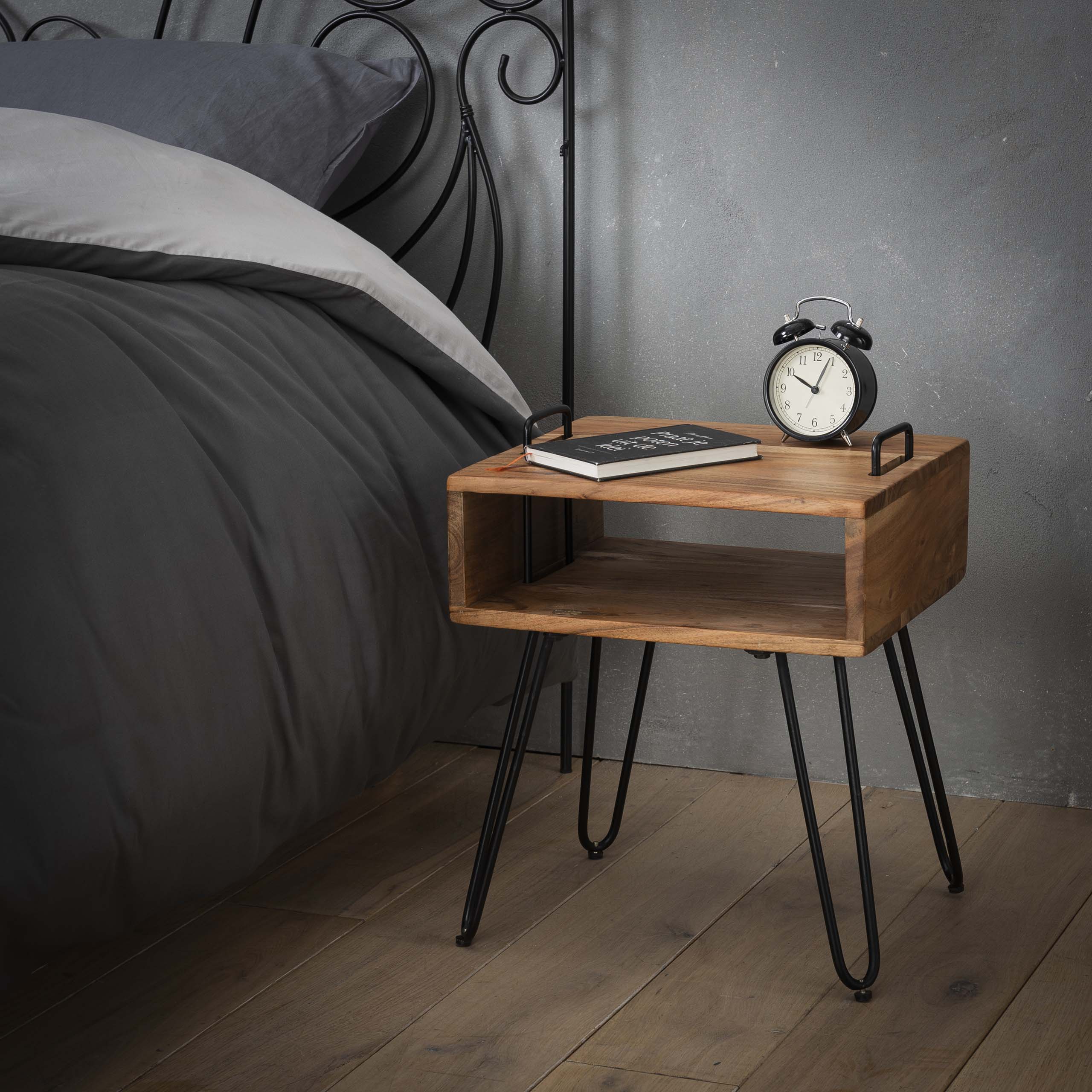 Nachtkastje Quadro / Massief acacia – afbeelding 3