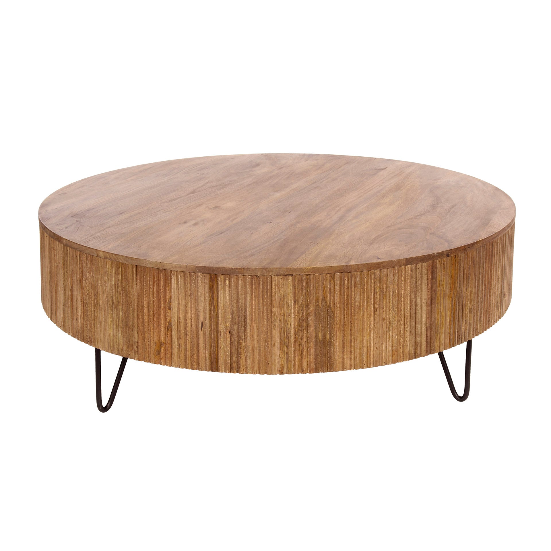 Salontafel Wave Ø120cm / Massief mango zand – afbeelding 3