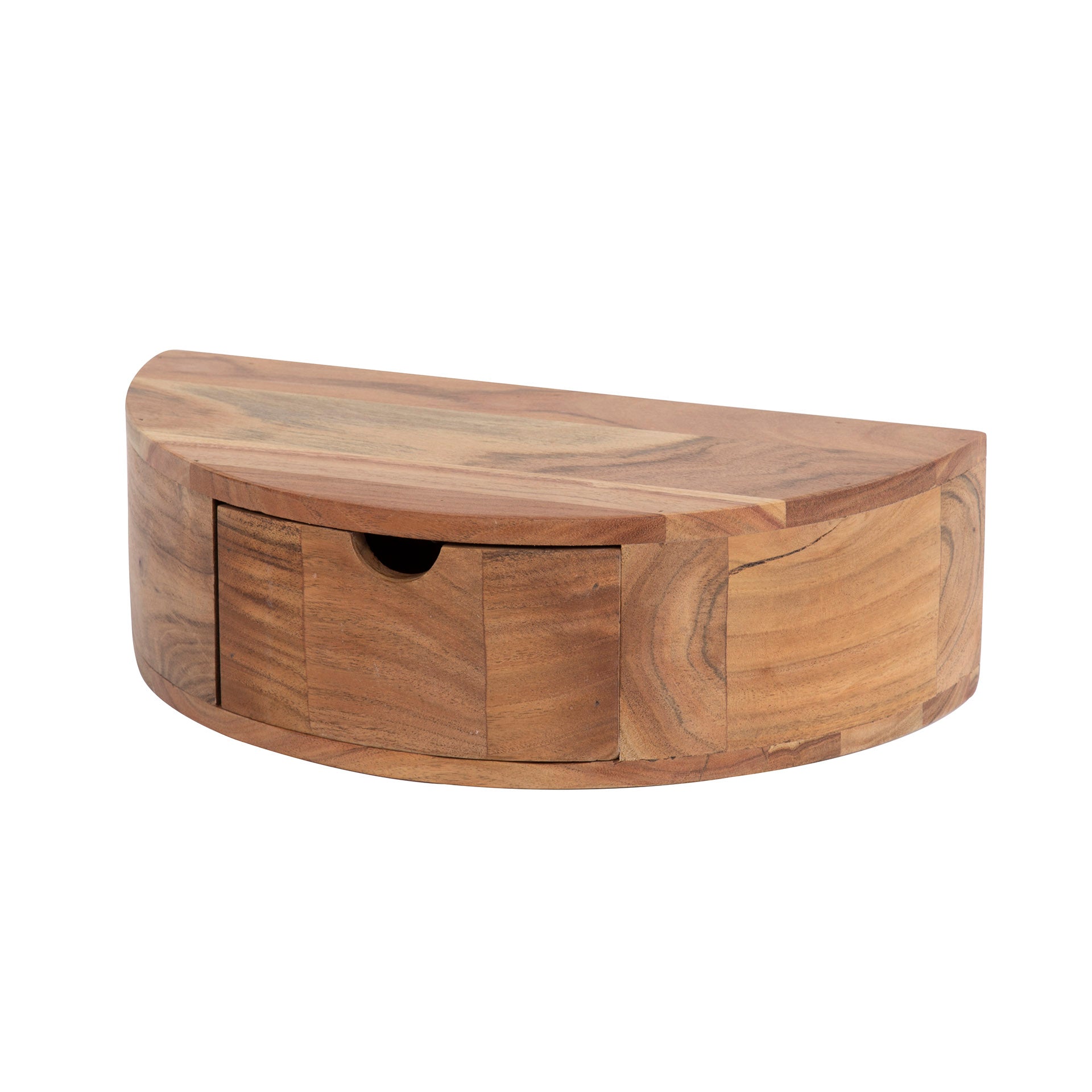 Nachtkastje Curve zwevend 1 lade / Massief acacia – afbeelding 4