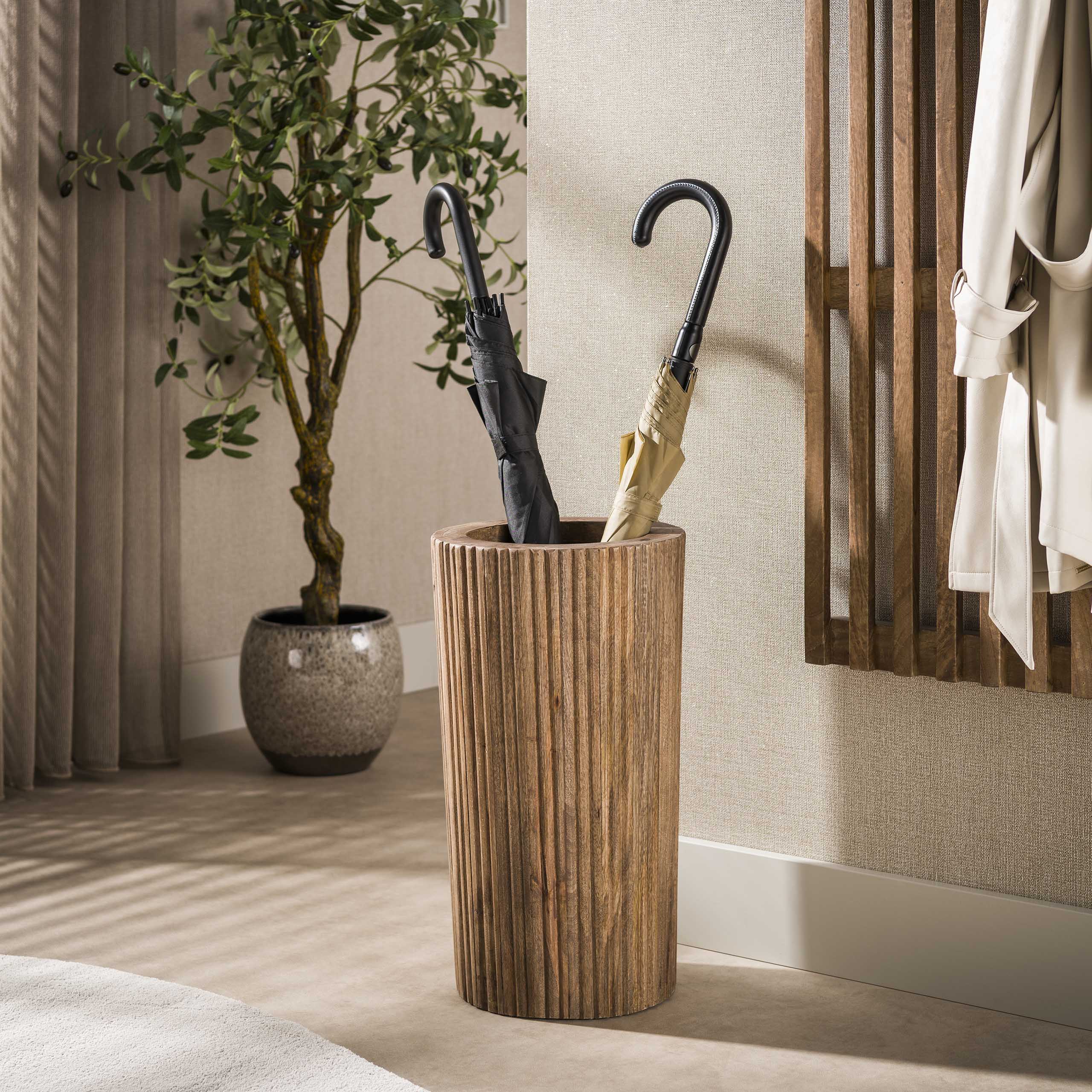 Paraplubak Wave flared / Massief mango zand – afbeelding 1