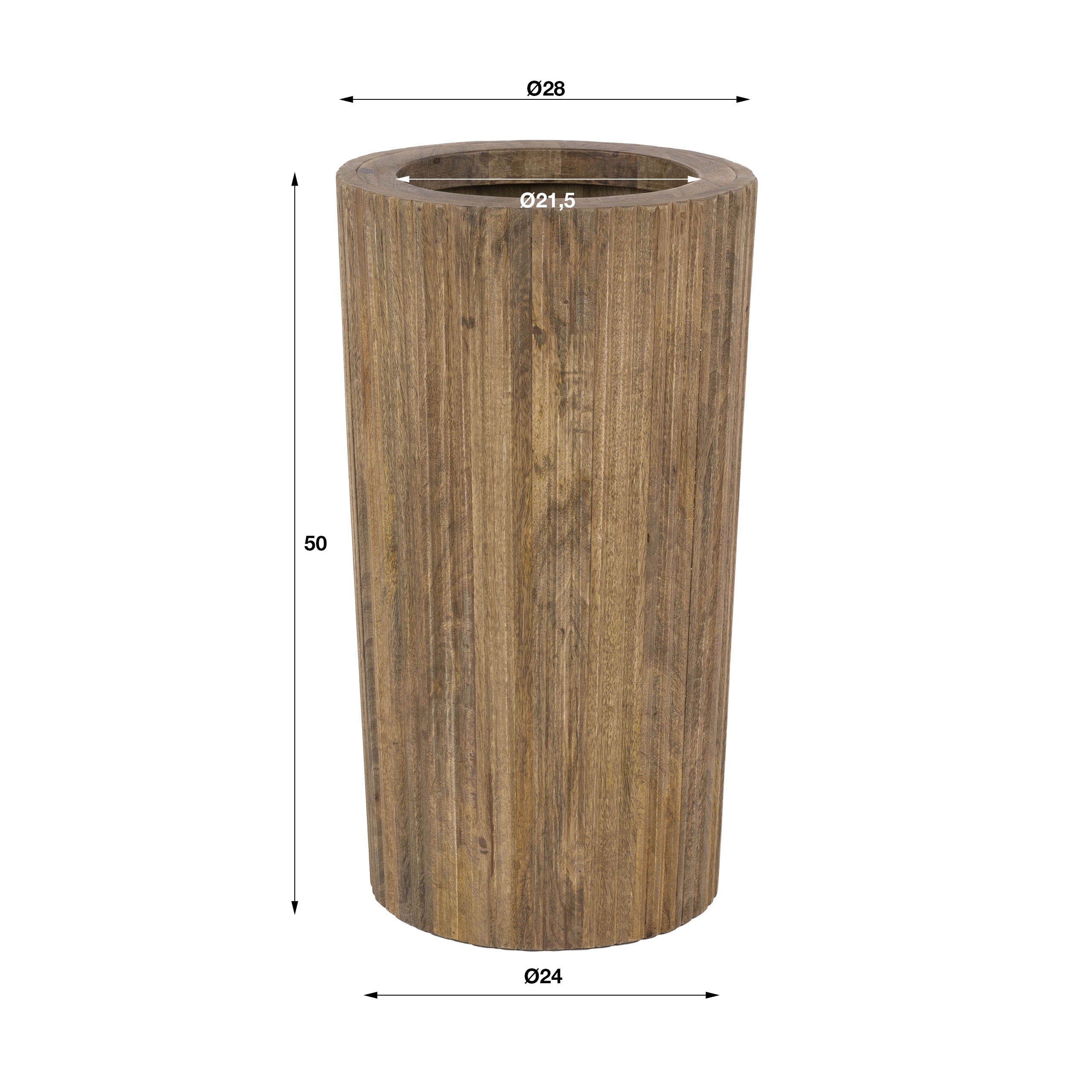 Paraplubak Wave flared / Massief mango zand – afbeelding 4