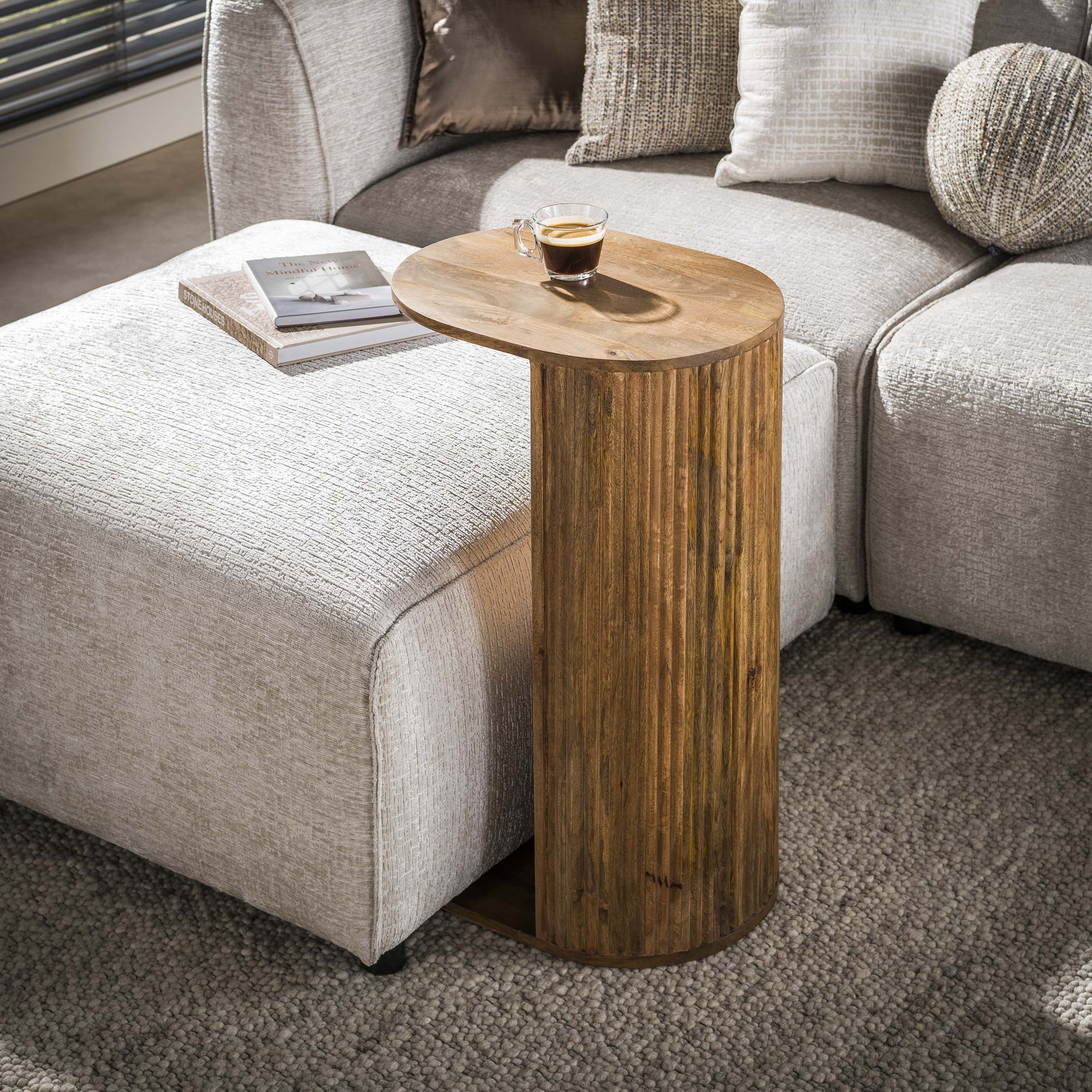 Overzettafel Wave / Massief mango zand – afbeelding 1