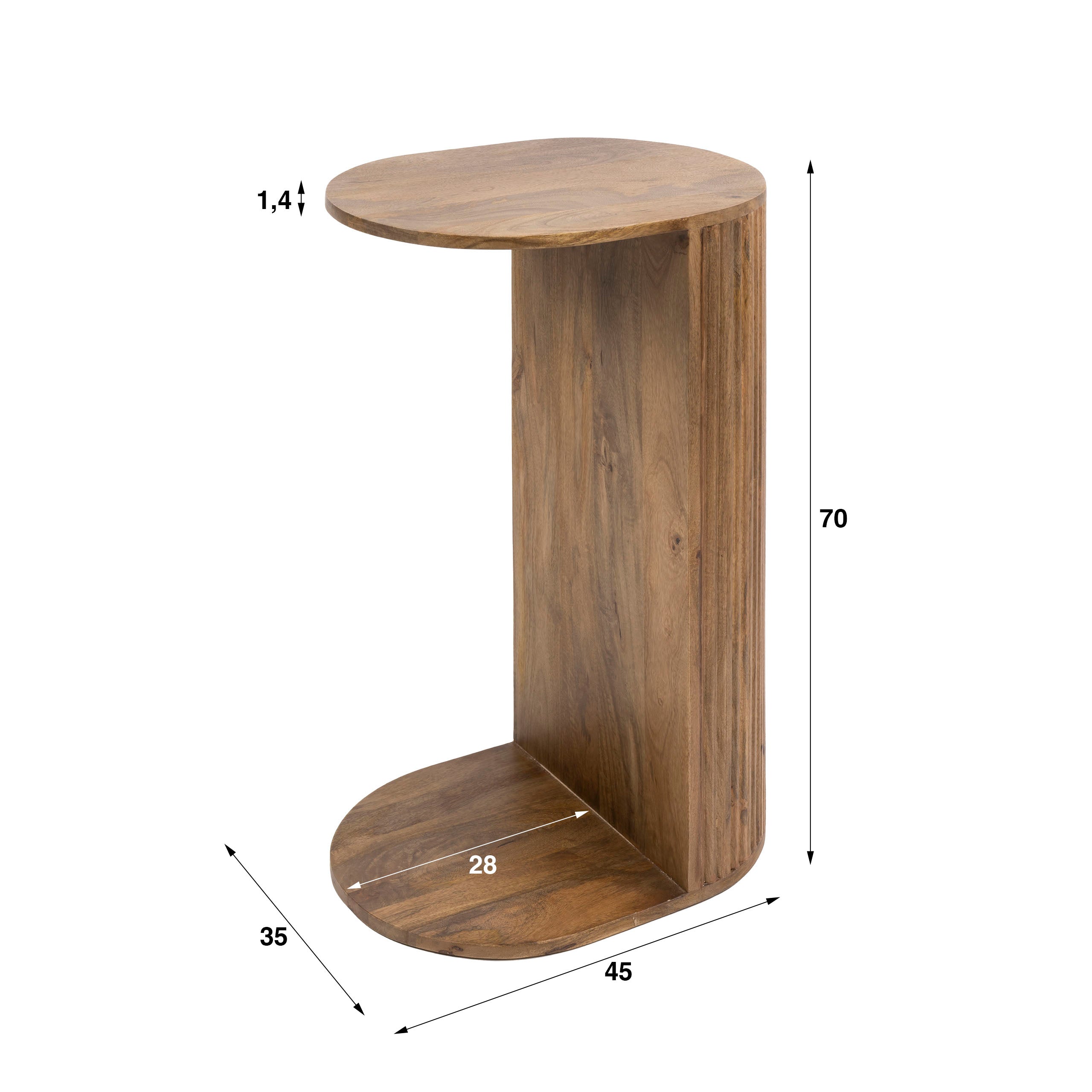 Overzettafel Wave / Massief mango zand – afbeelding 6