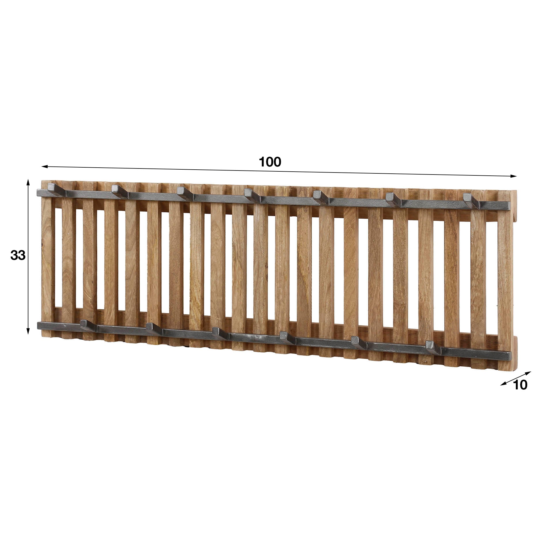Kapstok Tweak 7+6 haken / Massief mango zand – afbeelding 4