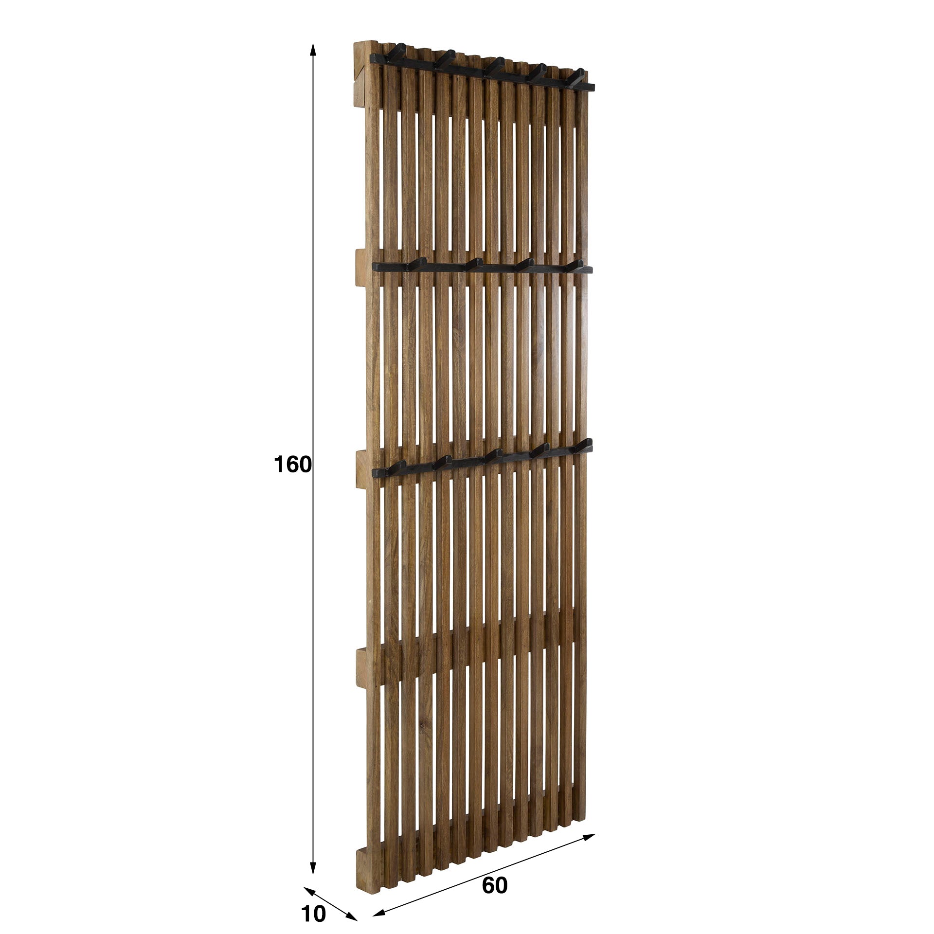 Kapstok Tweak hoog 14 haken / Massief mango zand – afbeelding 4