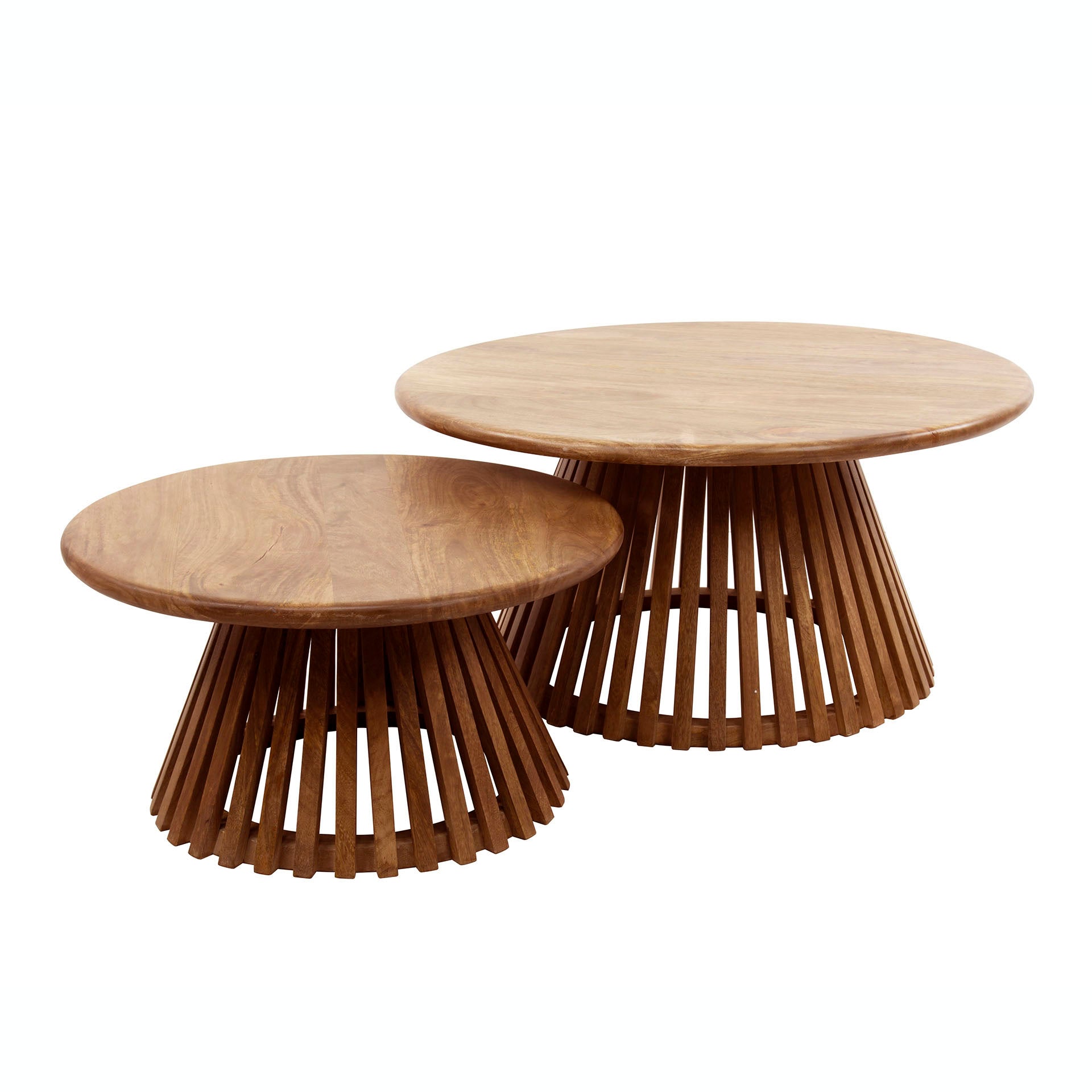 Salontafel Tweak Cone set van 2 / Massief mango zand – afbeelding 4