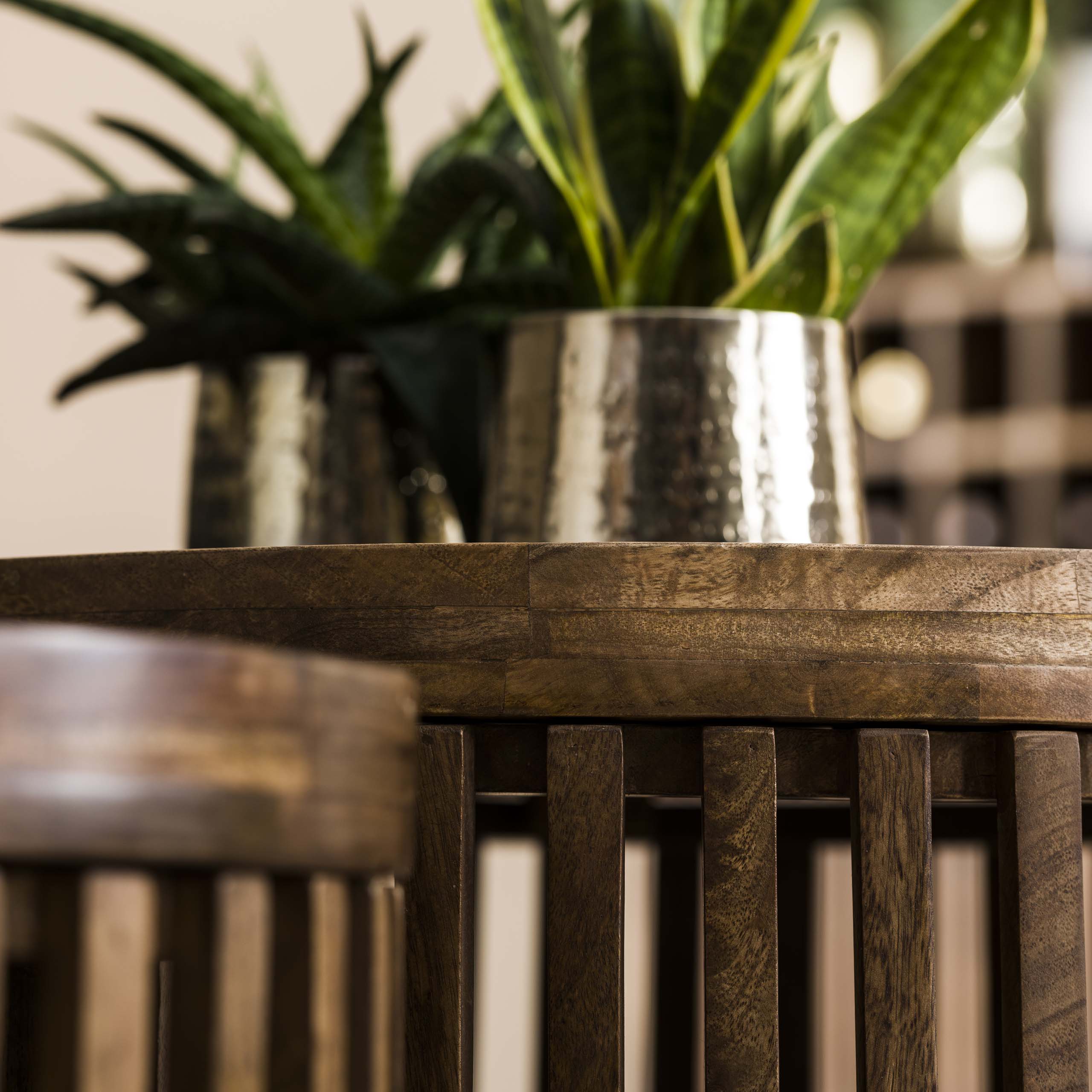 Salontafel Tweak set van 2 / Massief mango zand – afbeelding 3