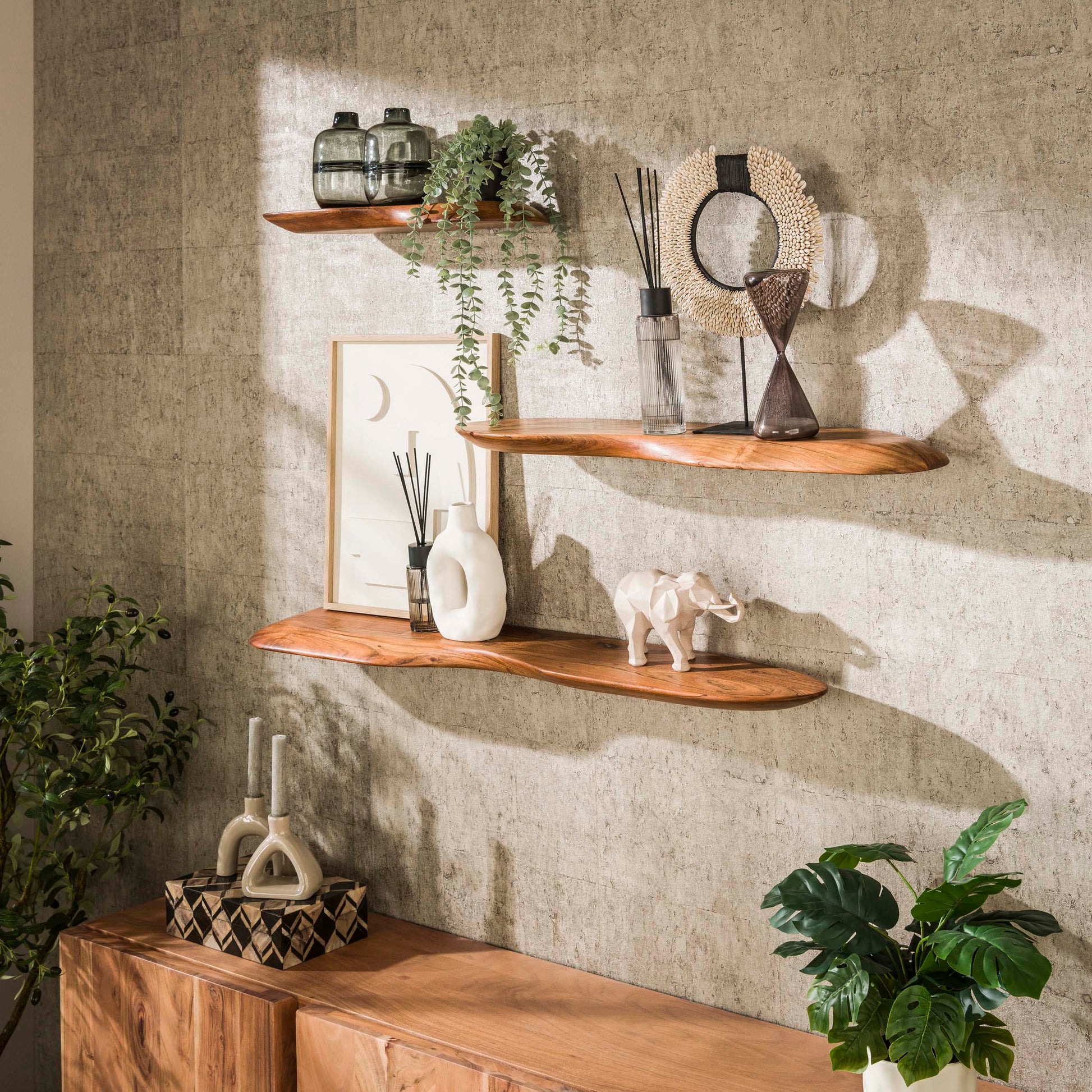 Wandplank Organic 60cm / Massief acacia – afbeelding 2