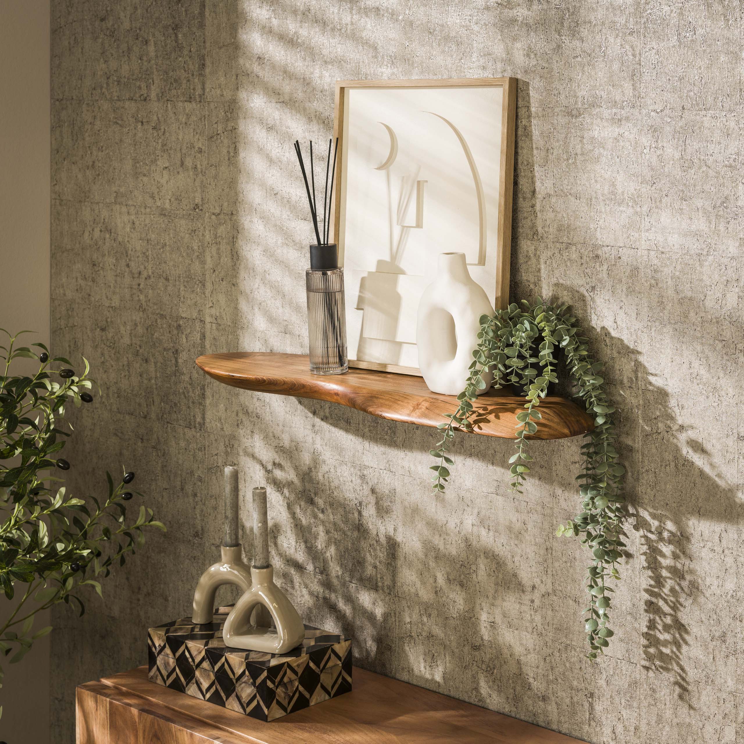 Wandplank Organic 90cm / Massief acacia – afbeelding 1
