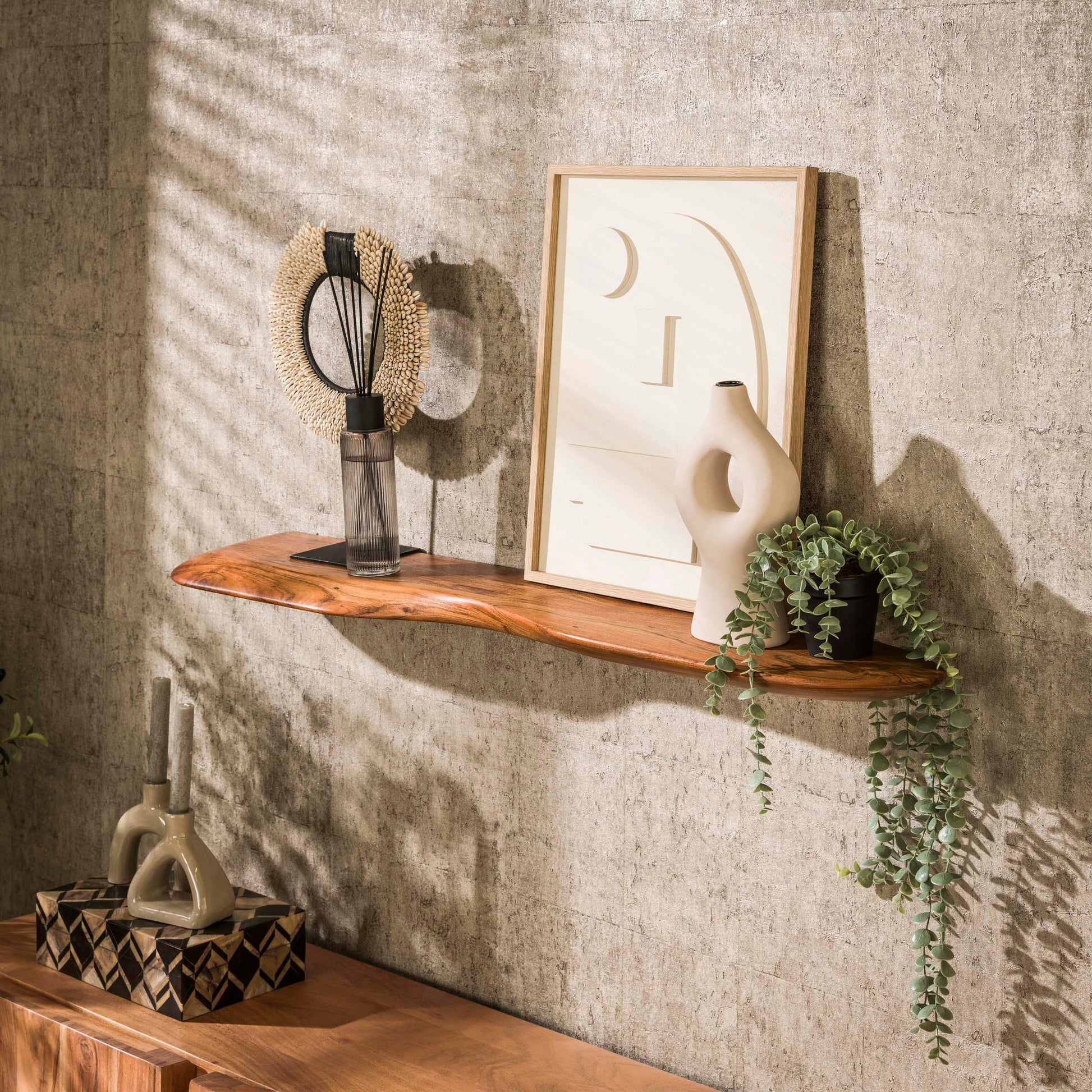 Wandplank Organic 120cm / Massief acacia – afbeelding 1