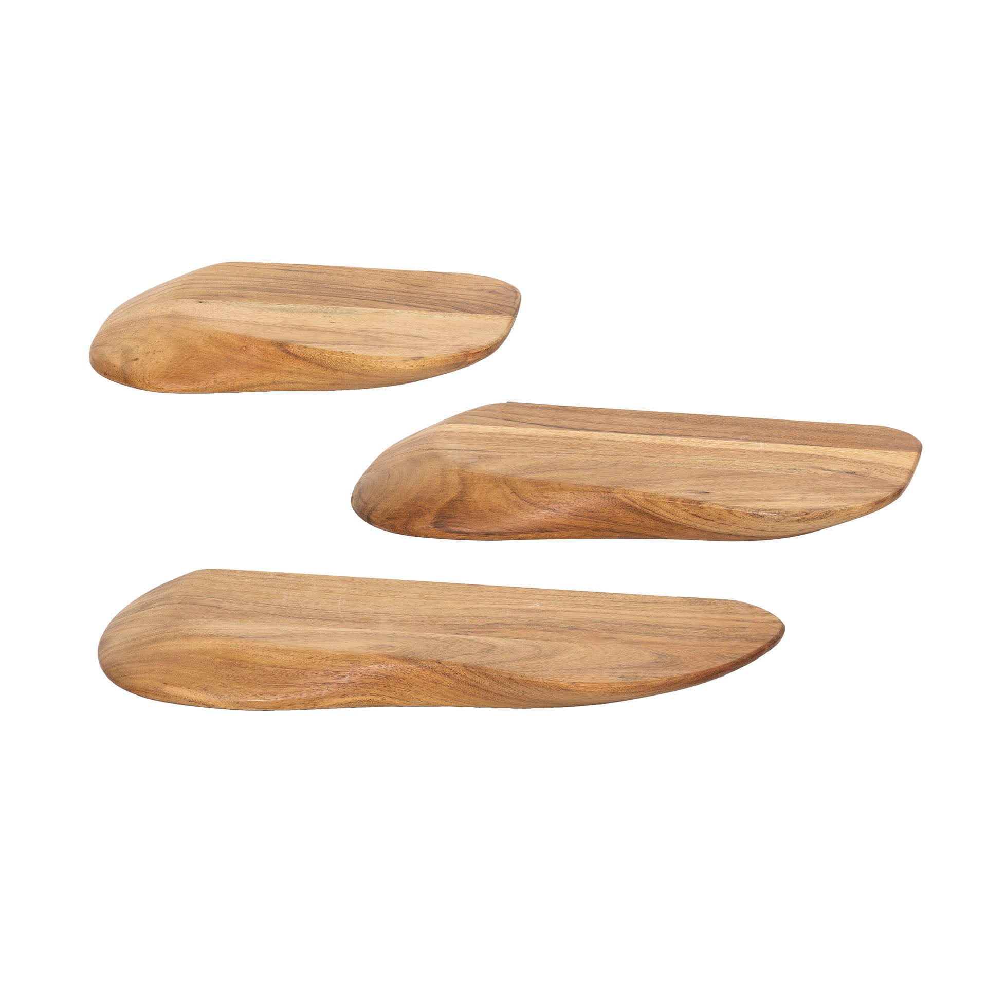 Wandschap Organic set van 3 / Massief acacia – afbeelding 3