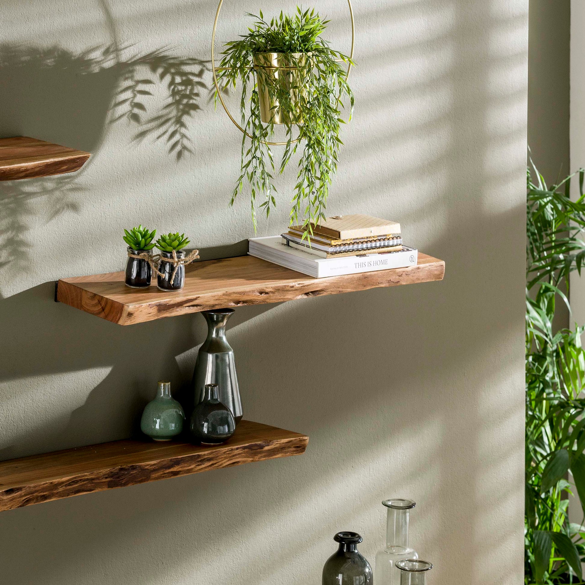 Wandplank Edge 90cm / Massief acacia – afbeelding 1