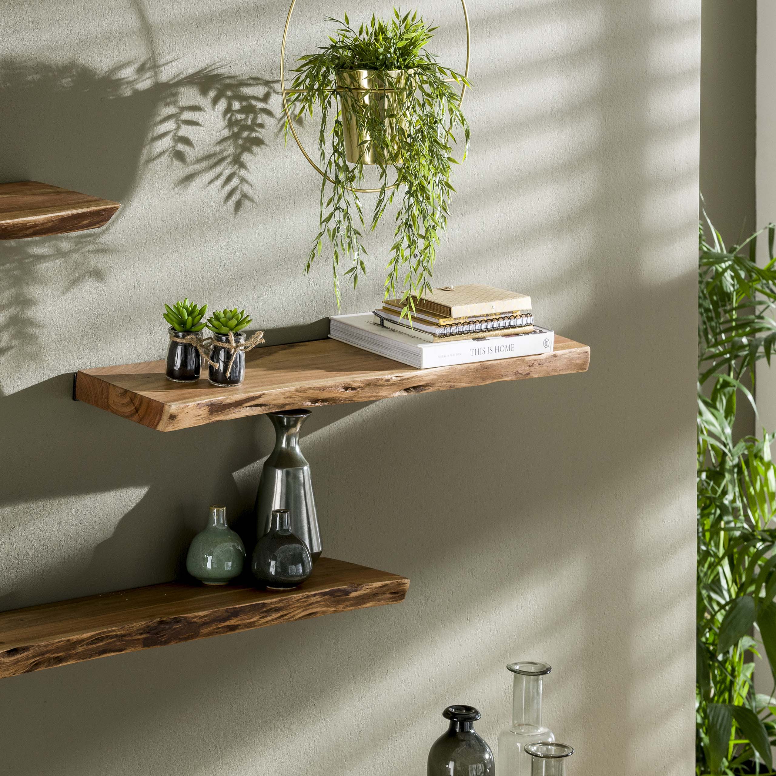 Wandplank Edge 90cm / Massief acacia – afbeelding 1