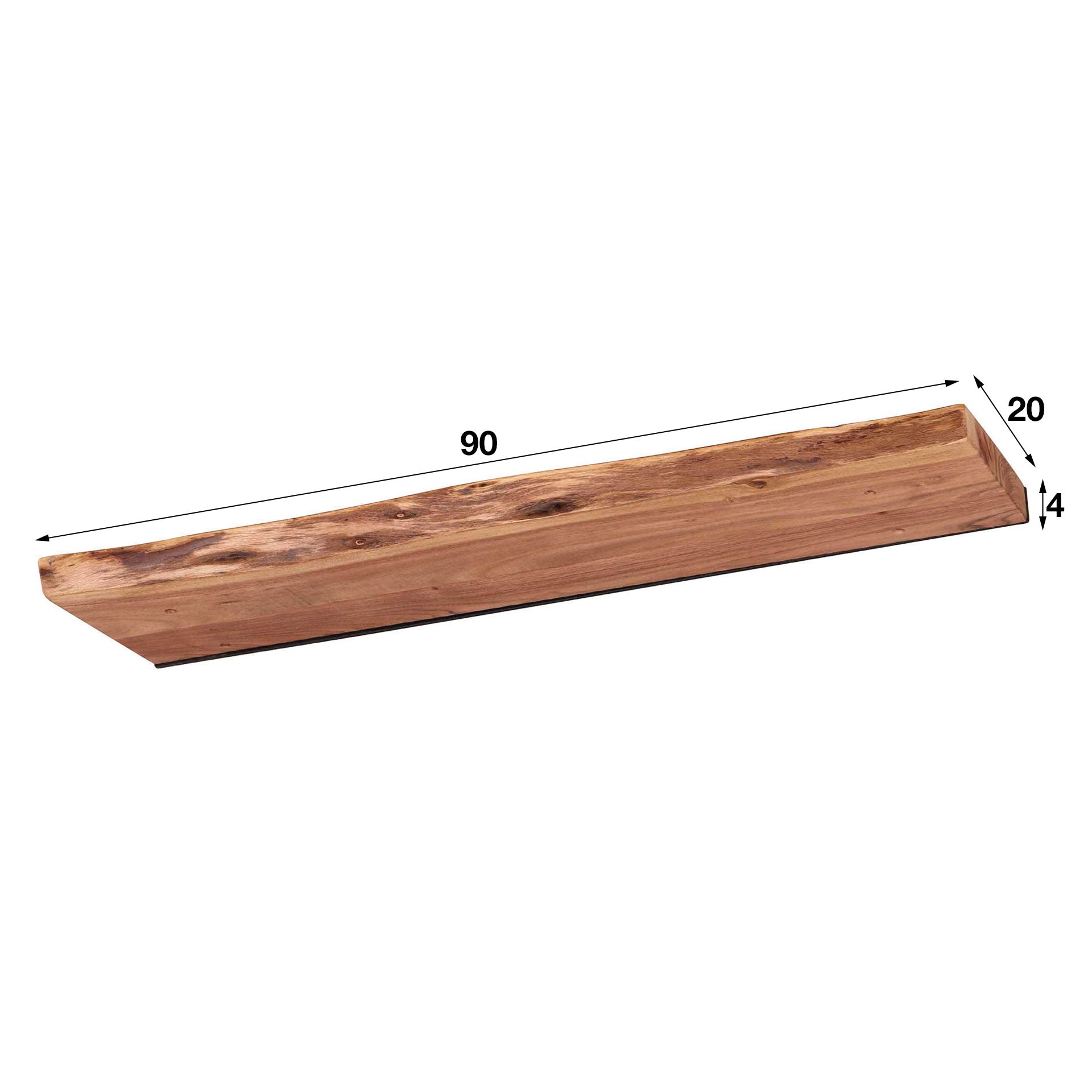Wandplank Edge 90cm / Massief acacia – afbeelding 5