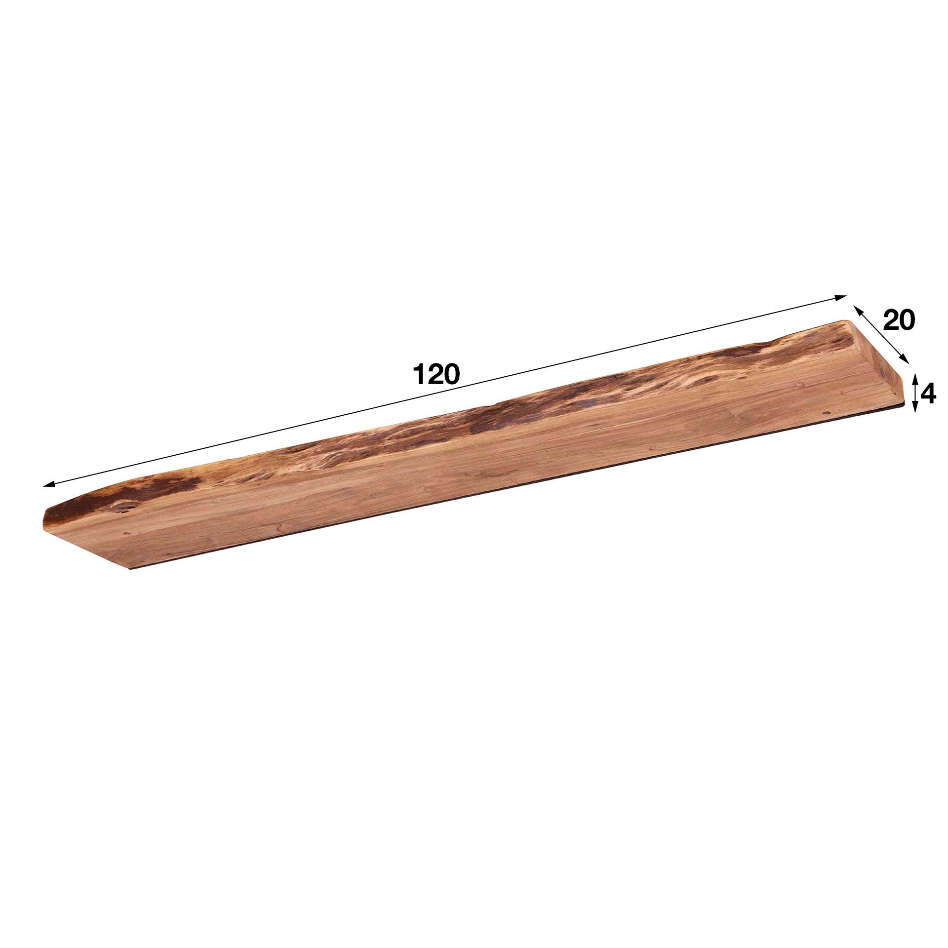 Wandplank Edge 120cm / Massief acacia – afbeelding 5