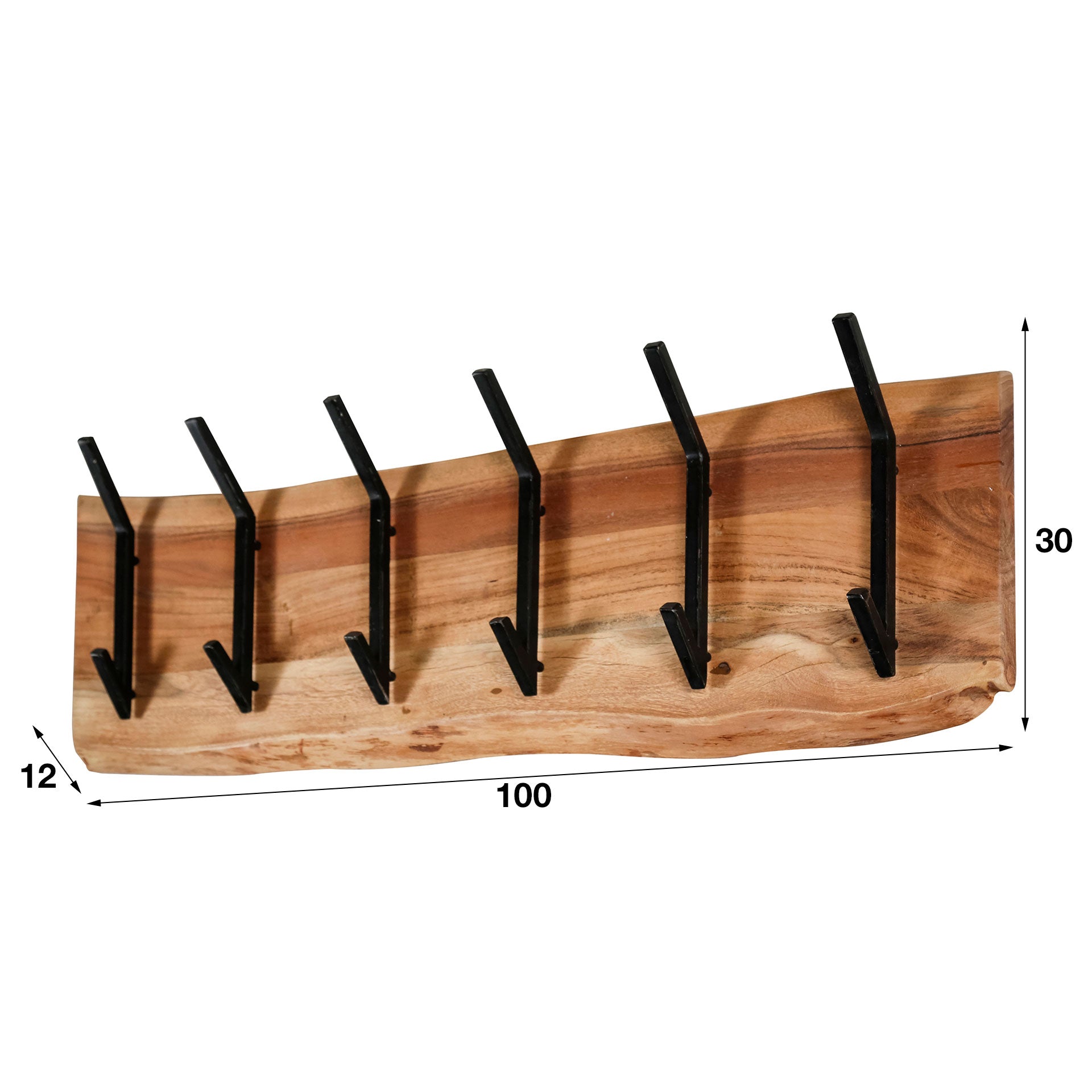 Kapstok Edge 2x6 haken / Massief acacia – afbeelding 7