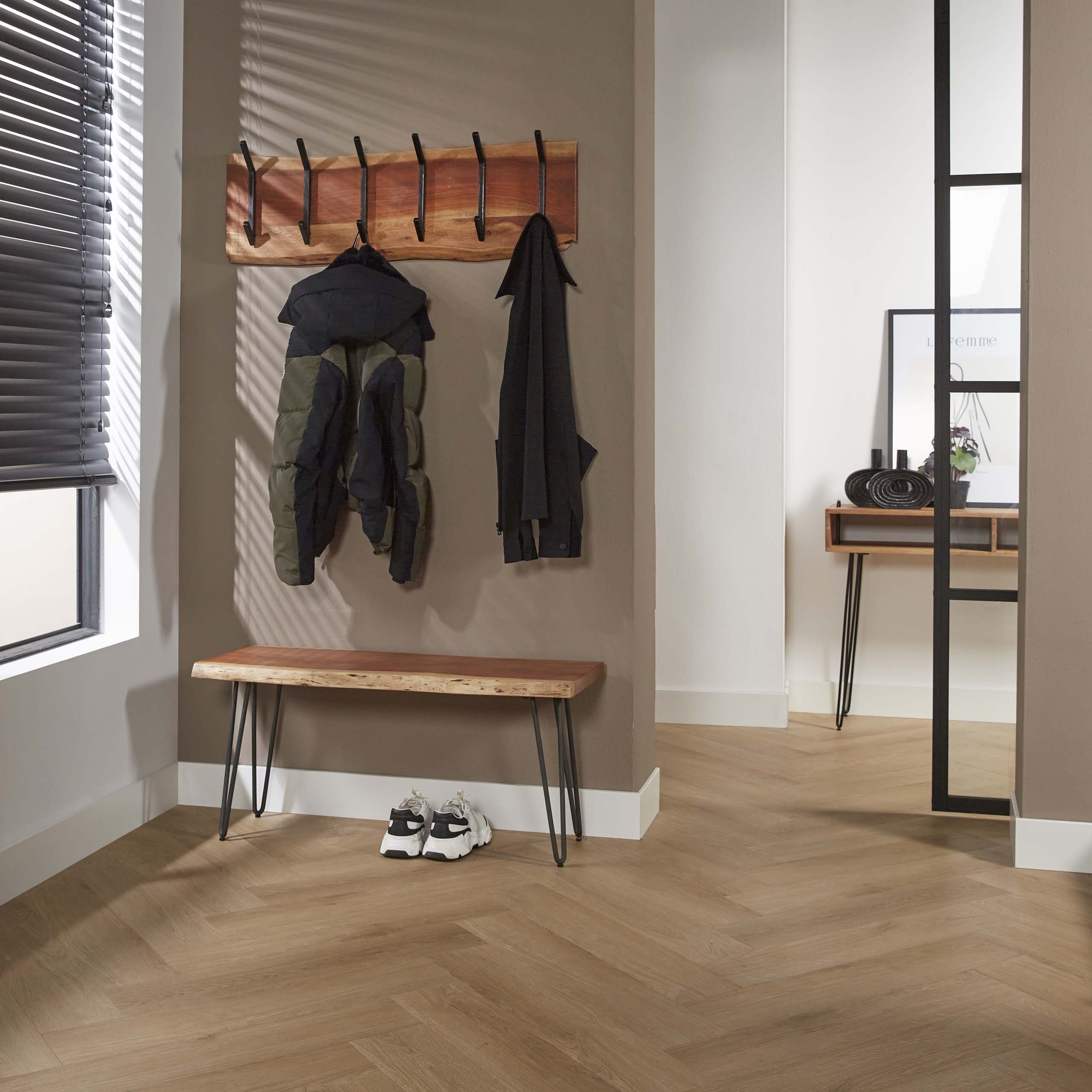 Kapstok Edge 2x6 haken / Massief acacia – afbeelding 2