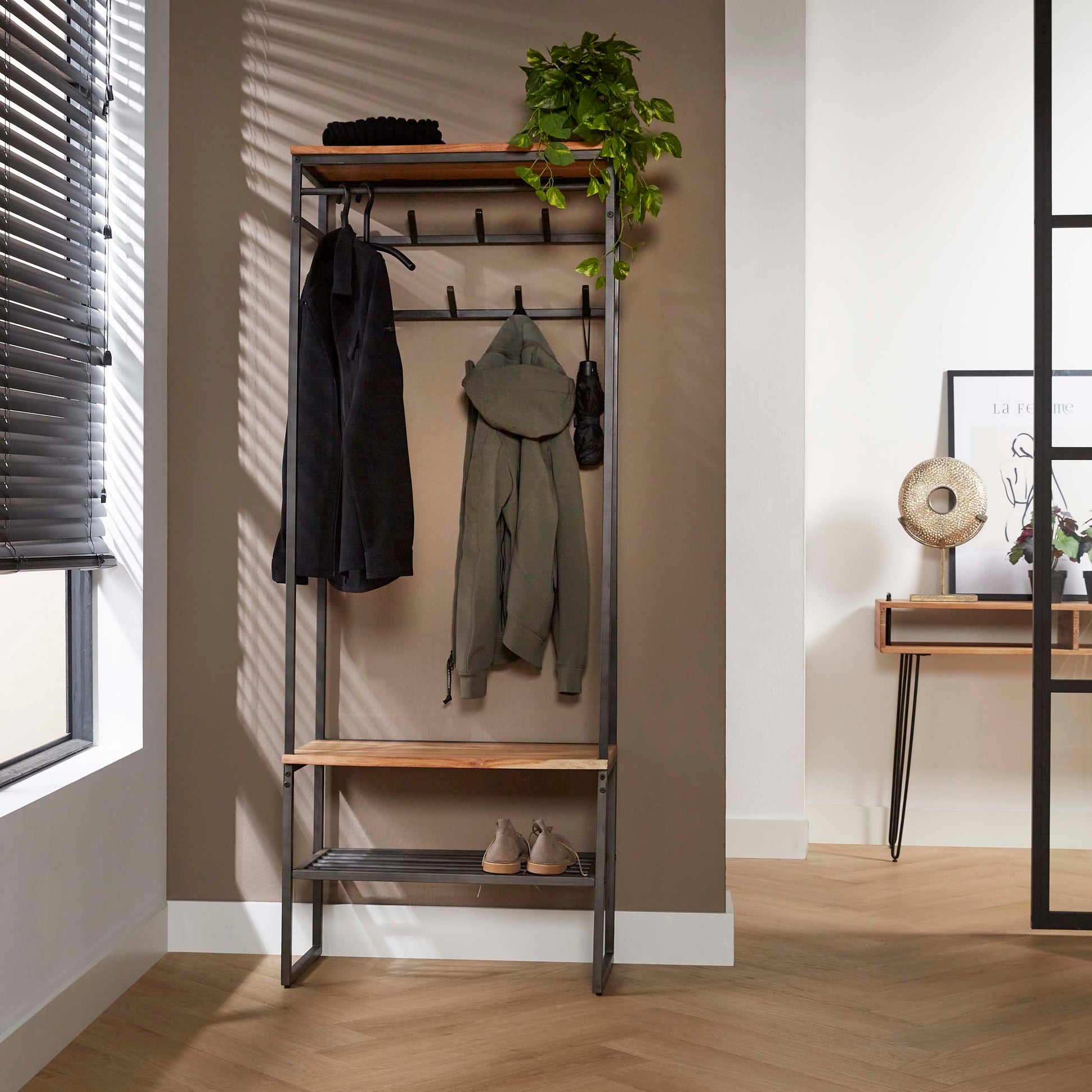 Garderobemeubel Edge / Massief acacia – afbeelding 1