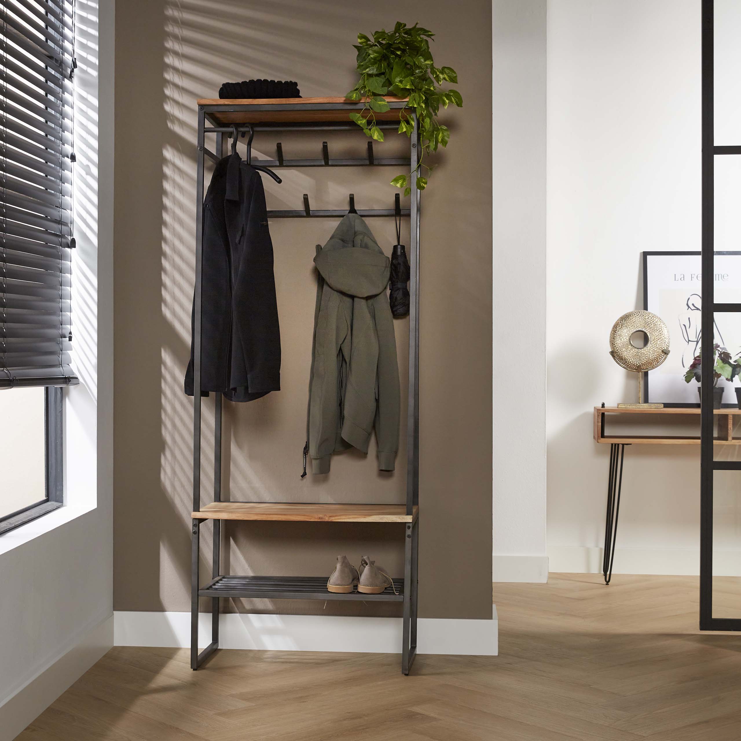 Garderobemeubel Edge / Massief acacia – afbeelding 1