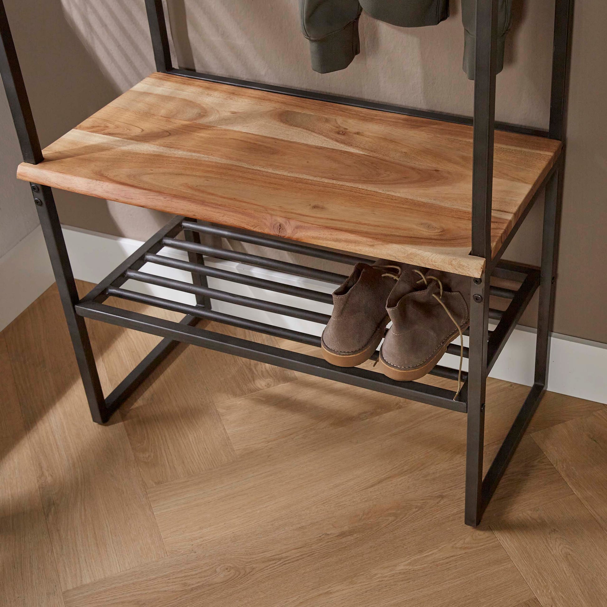 Garderobemeubel Edge / Massief acacia – afbeelding 3