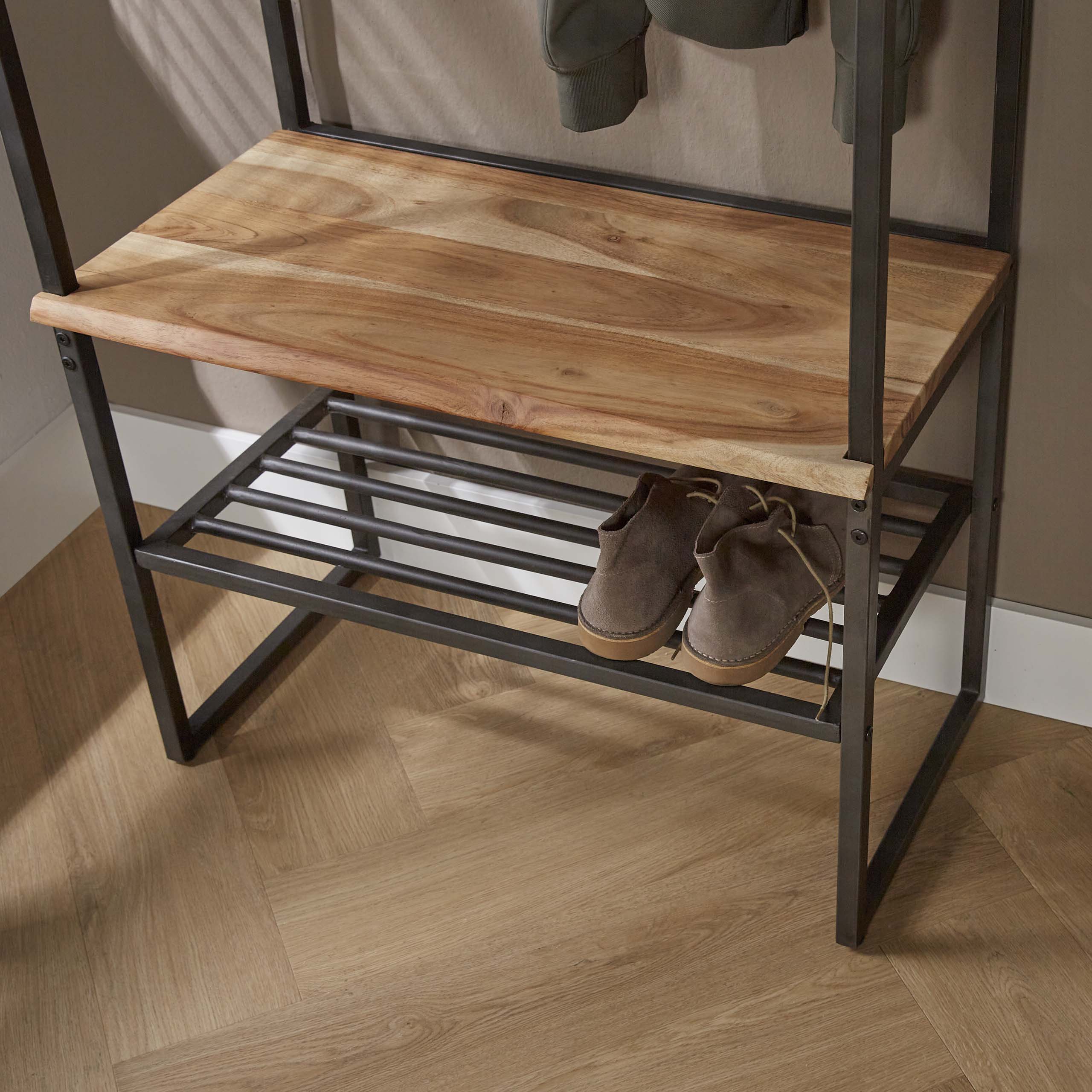 Garderobemeubel Edge / Massief acacia – afbeelding 3