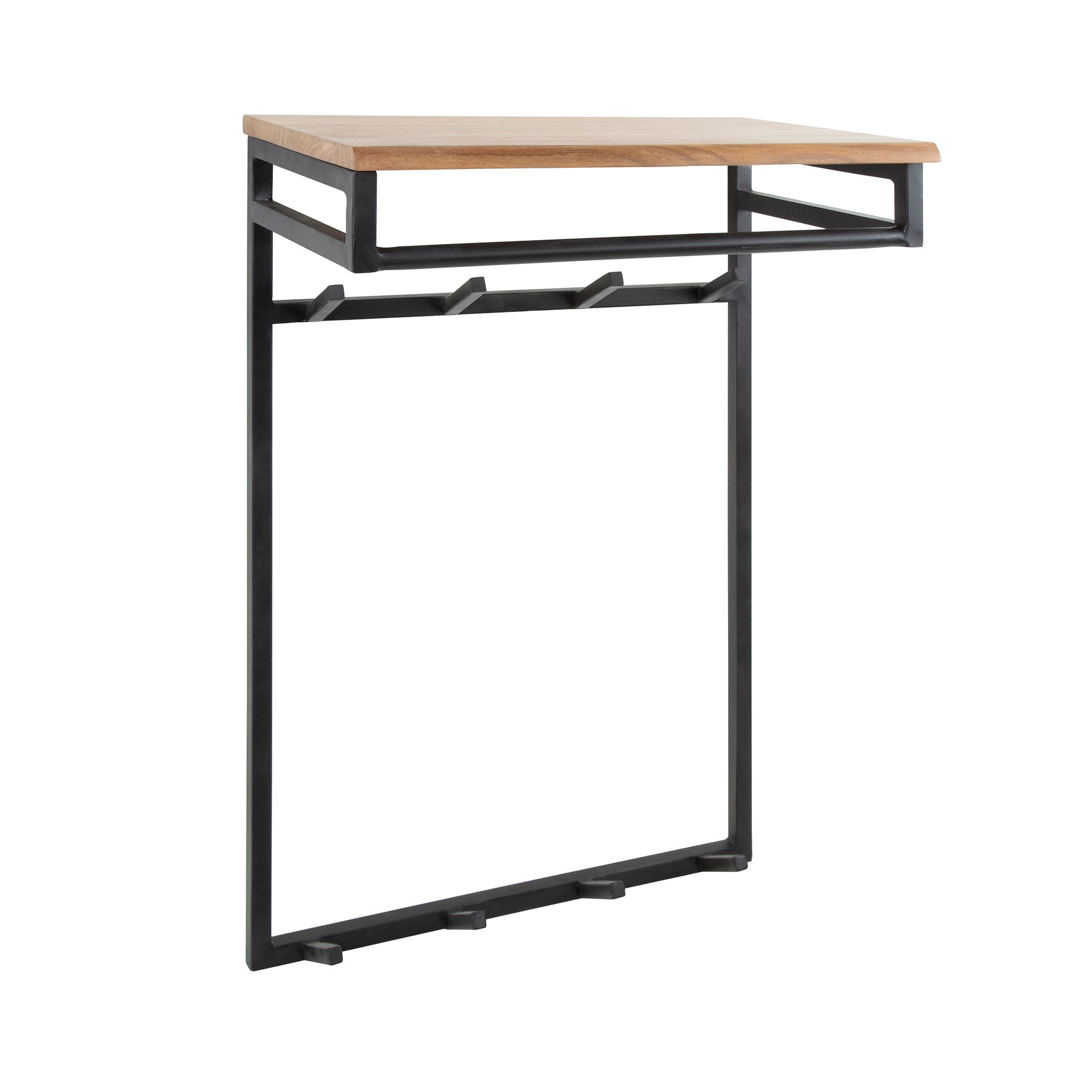 Kapstok Custom hoog roede en hoedenplank 2x4 haken / Massief acacia – afbeelding 4
