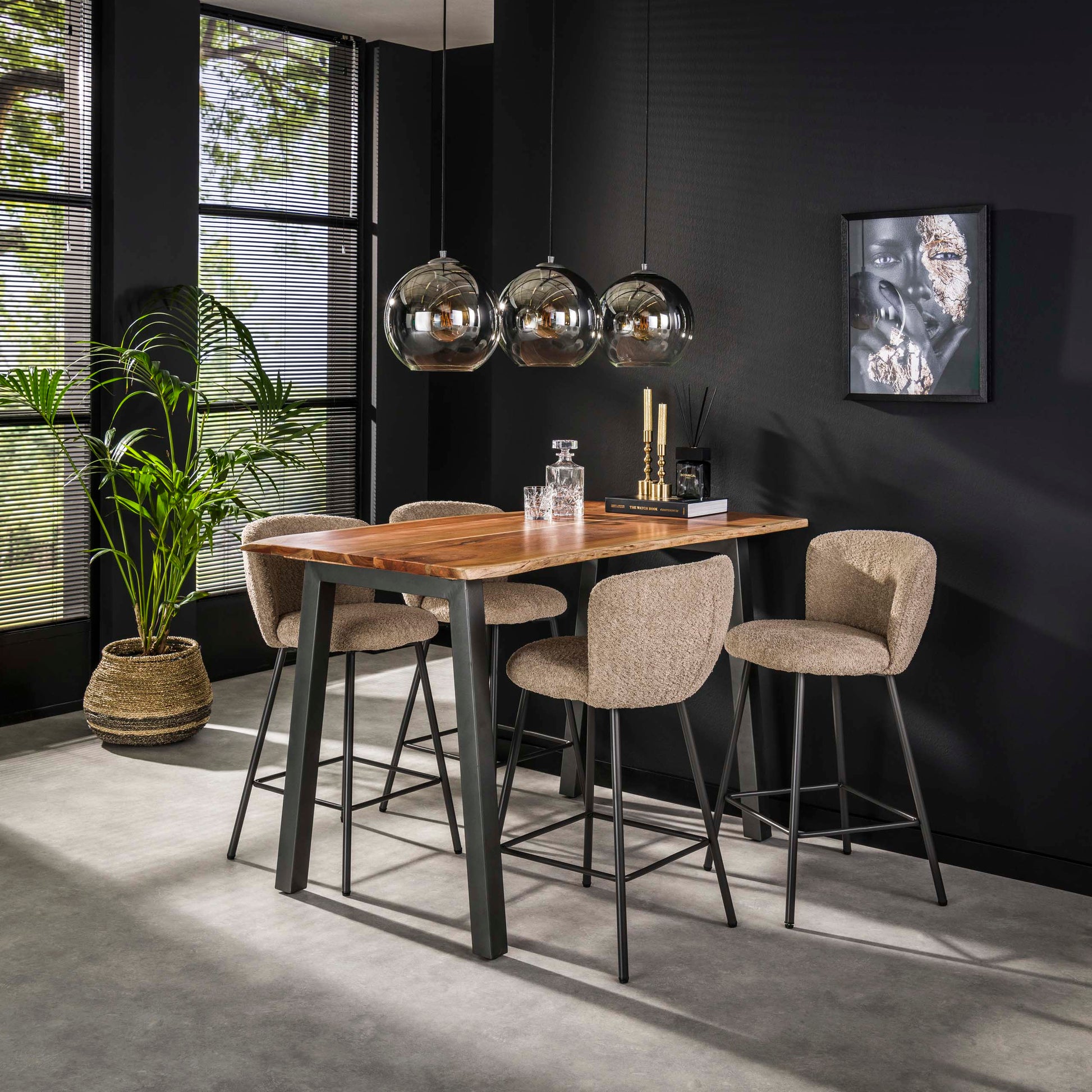 Bartafel Edge 147cm / Massief acacia – afbeelding 1