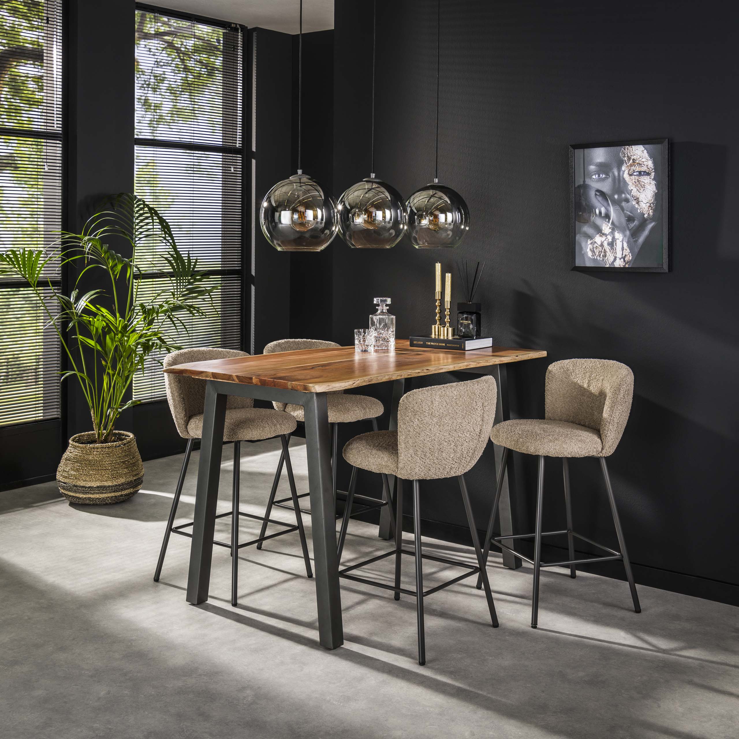 Bartafel Edge 147cm / Massief acacia – afbeelding 1