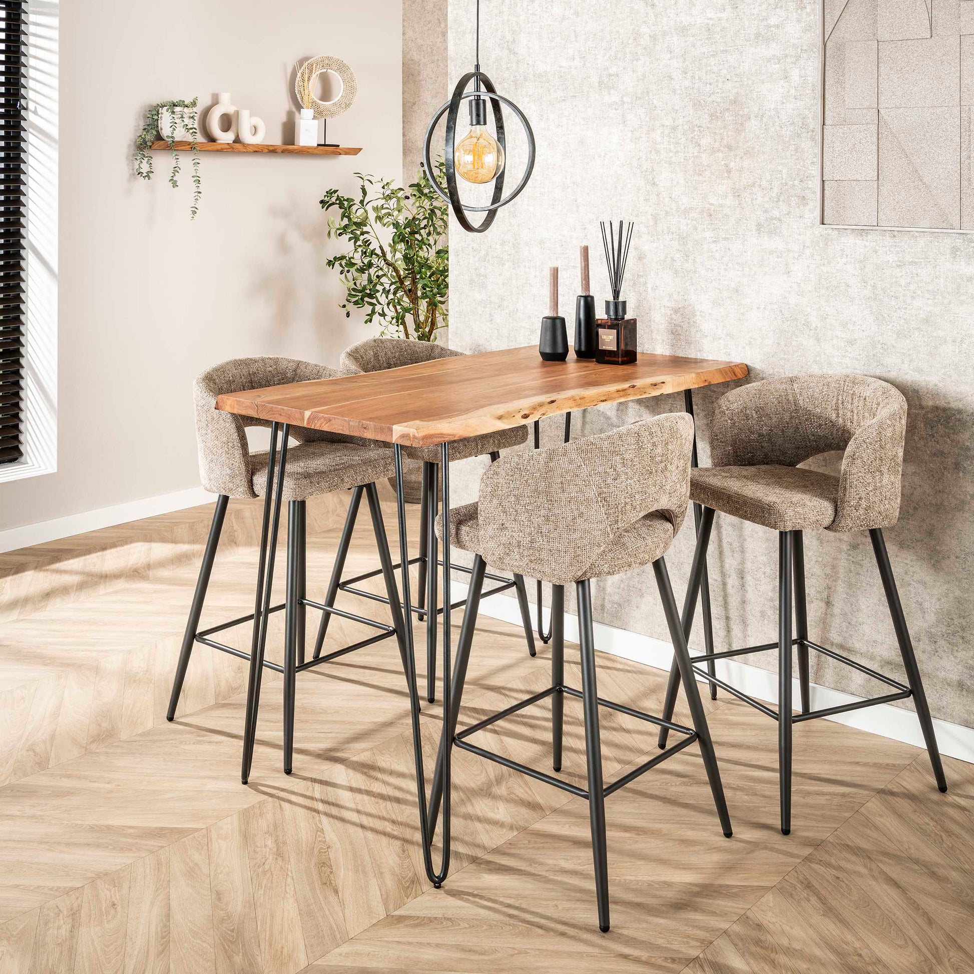 Bartafel Edge 130cm / Massief acacia – afbeelding 2