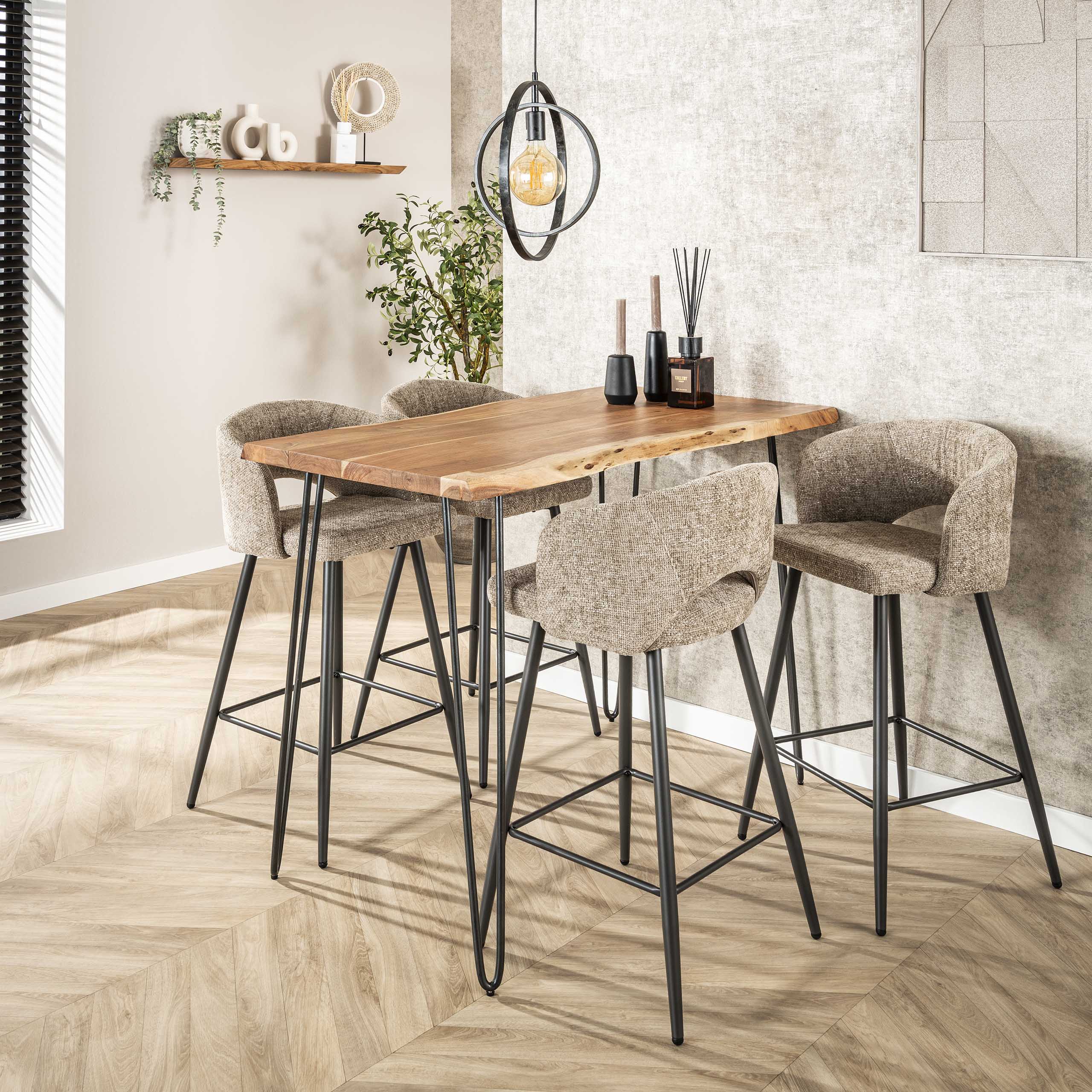Bartafel Edge 130cm / Massief acacia – afbeelding 2