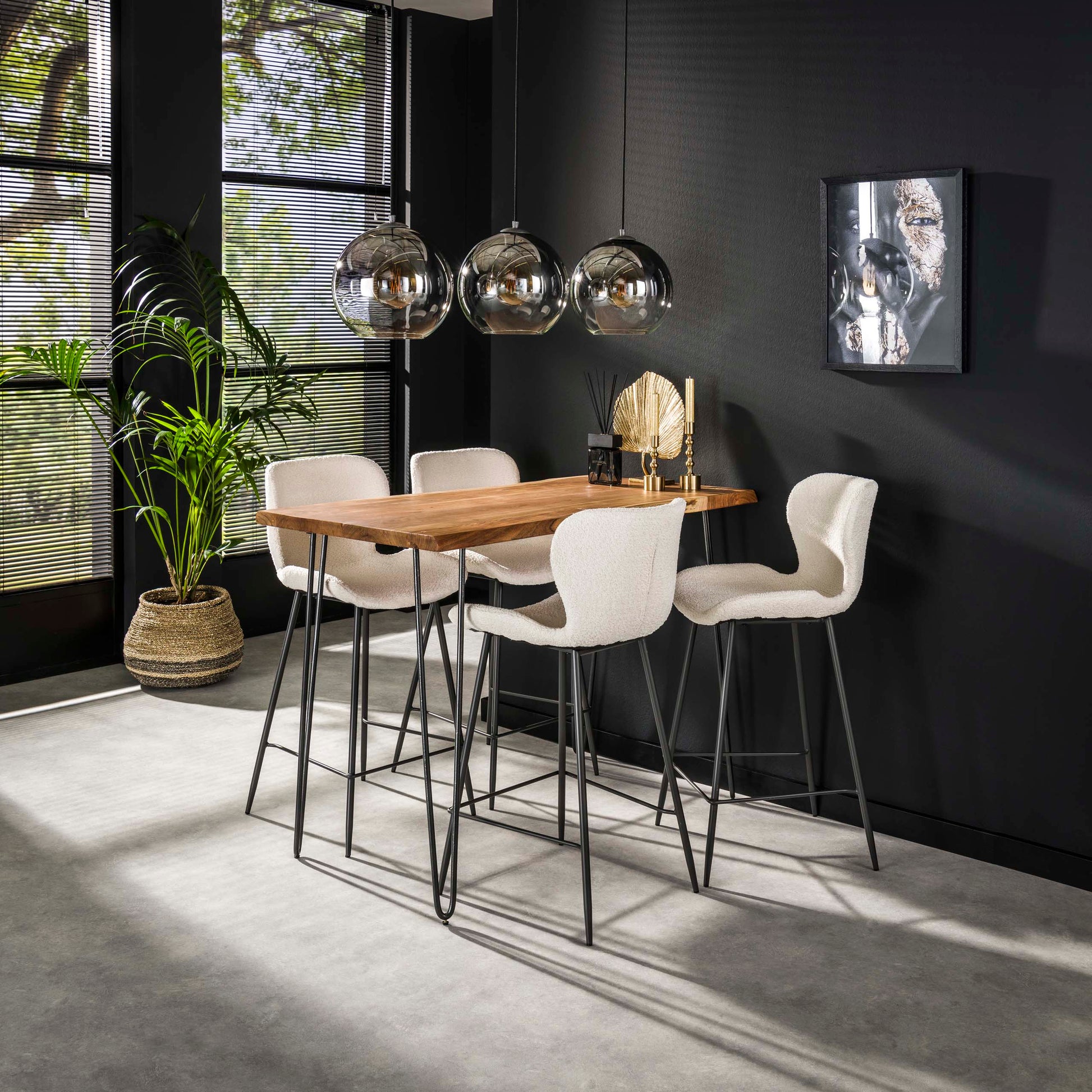 Bartafel Edge 130cm / Massief acacia – afbeelding 5