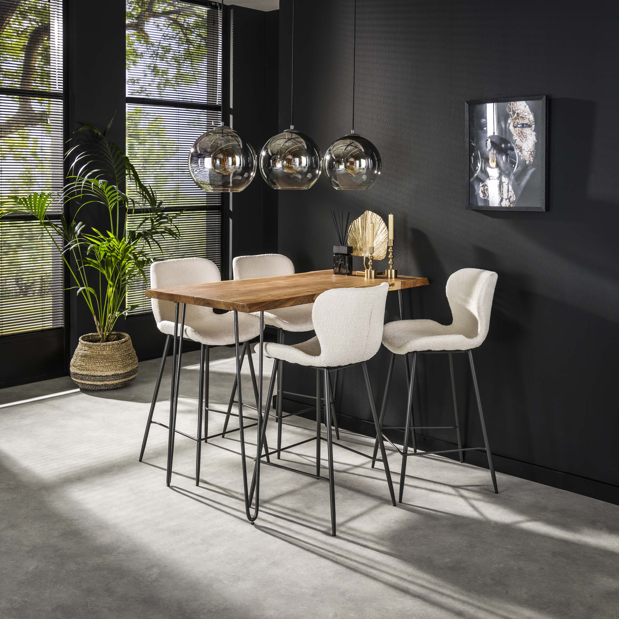 Bartafel Edge 130cm / Massief acacia – afbeelding 5