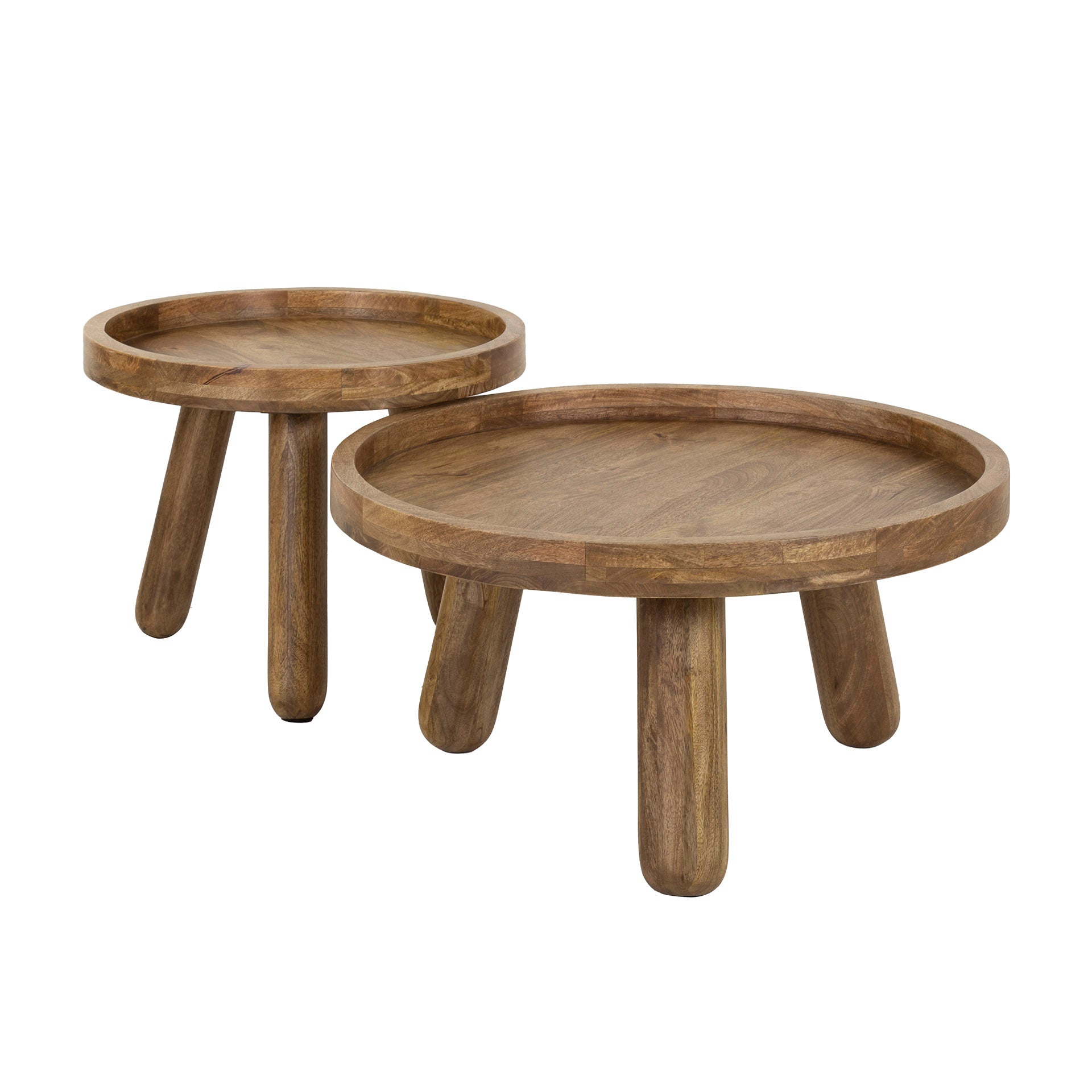 Salontafel Tripod set van 2 / Massief mango zand – afbeelding 4