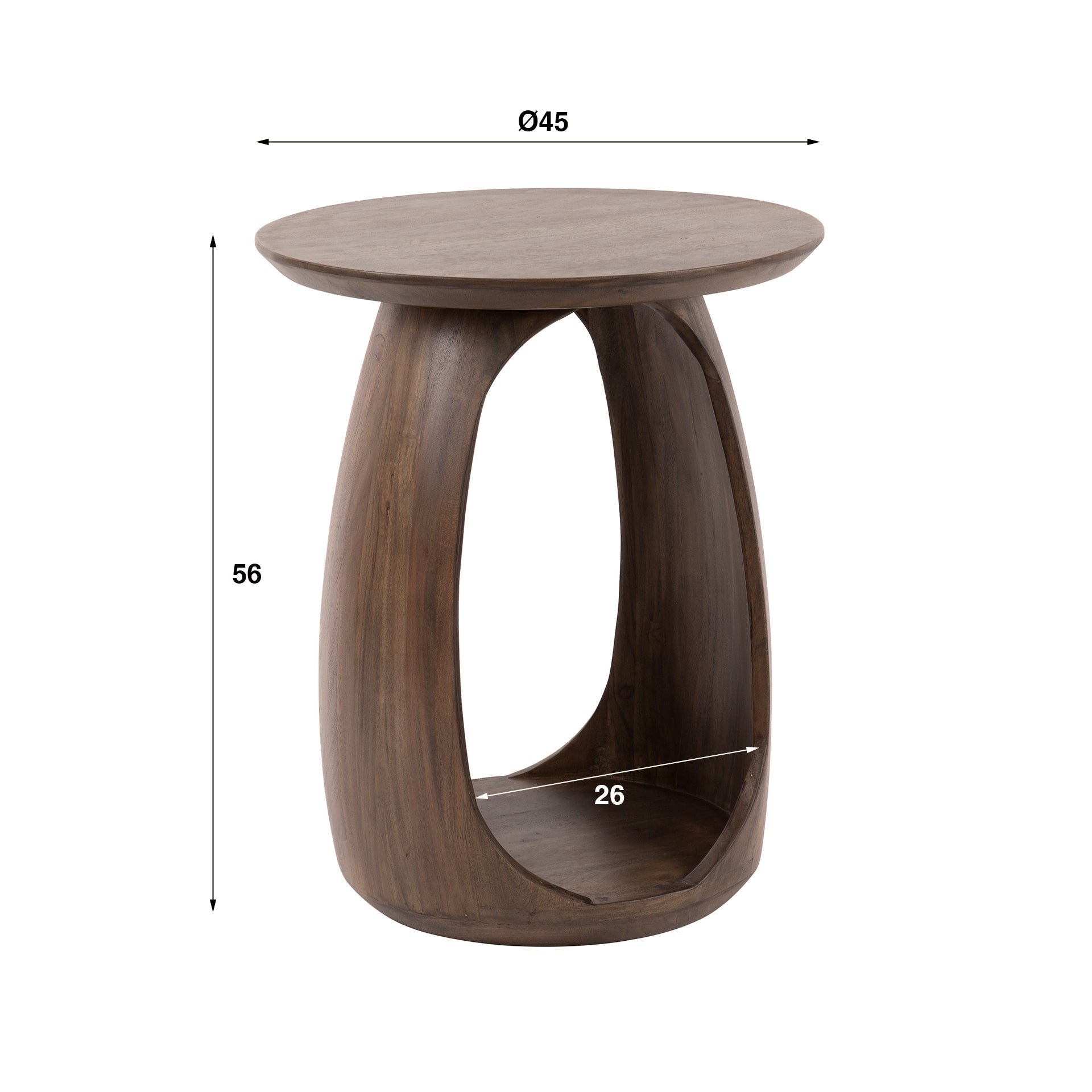 Bijzettafel Flow Solid S / Massief acacia glaze brown – afbeelding 5