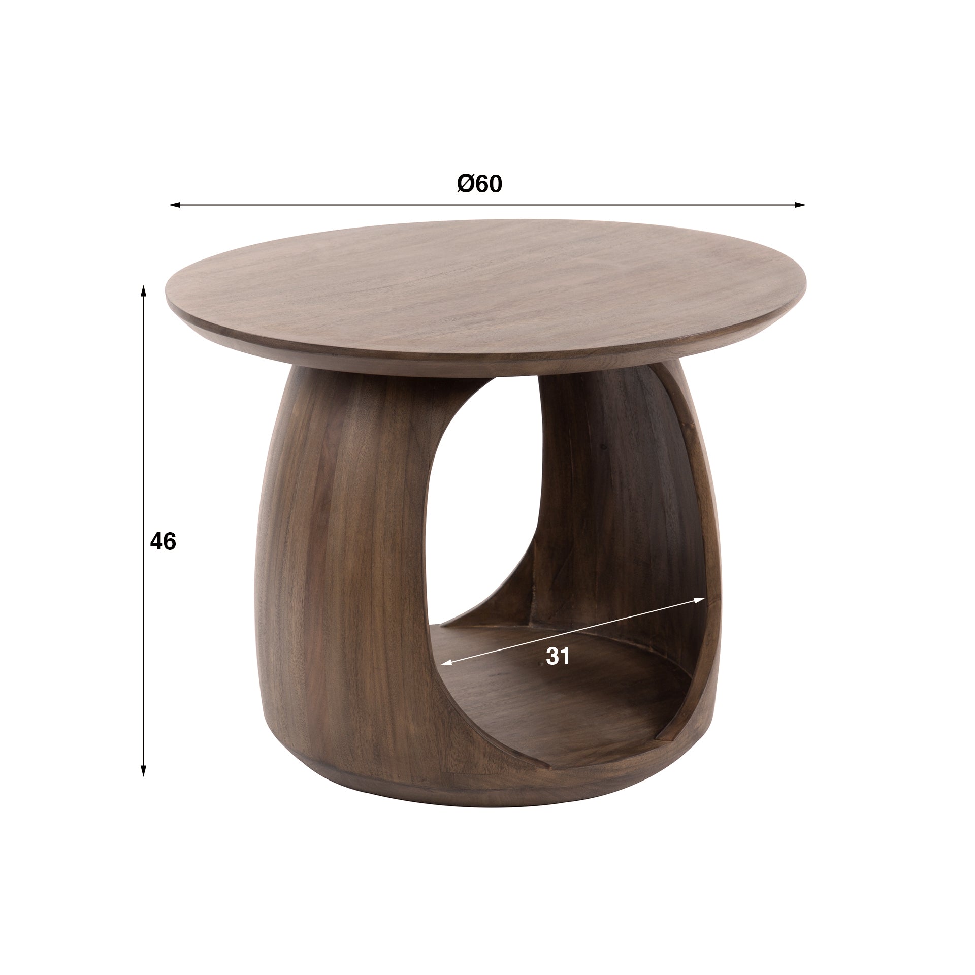 Bijzettafel Flow Solid M / Massief acacia glaze brown – afbeelding 5
