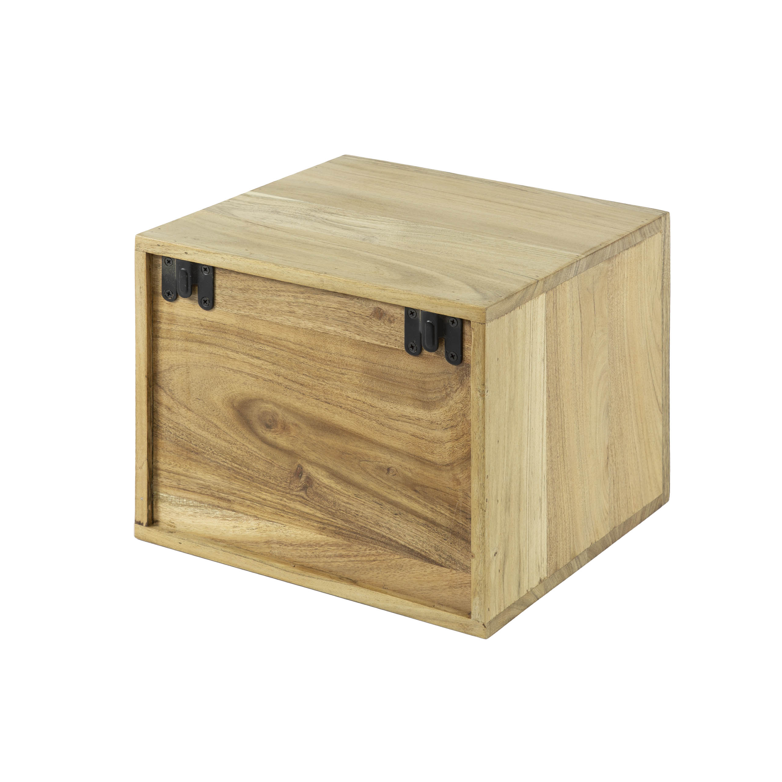 Nachtkastje Block zwevend 1 lade / Massief acacia – afbeelding 7