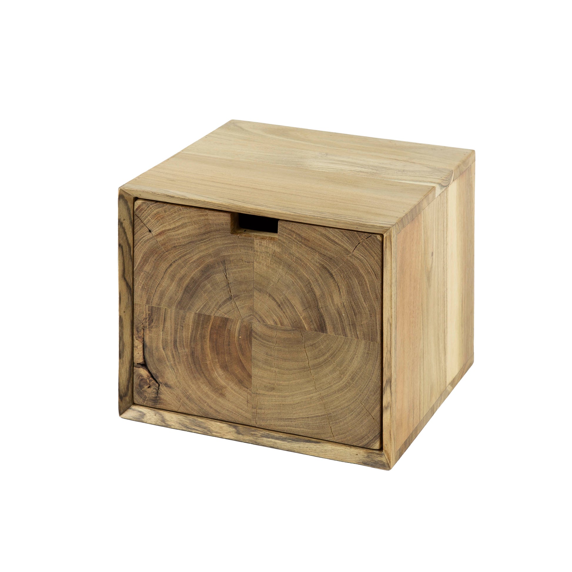 Nachtkastje Block zwevend 1 lade / Massief acacia – afbeelding 5