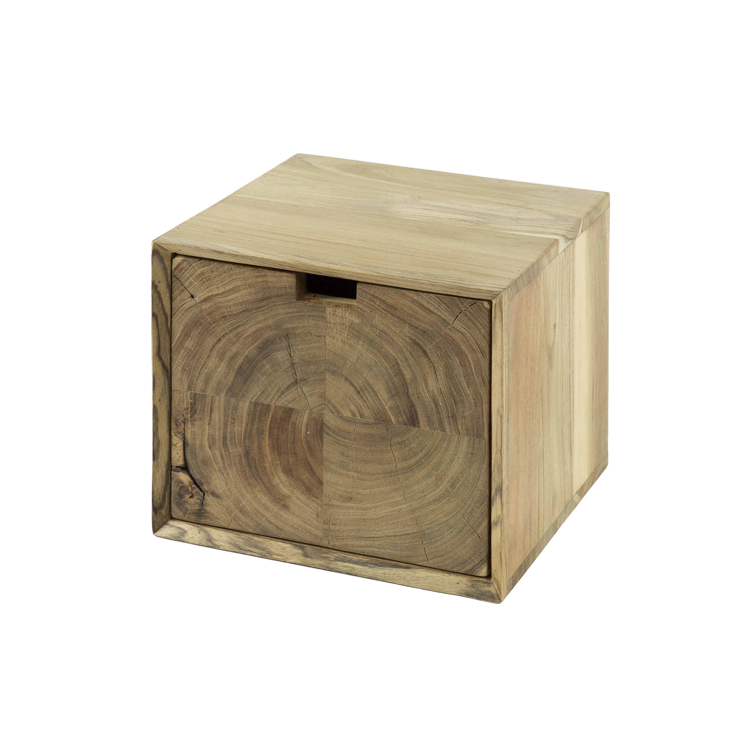 Nachtkastje Block zwevend 1 lade / Massief acacia – afbeelding 5