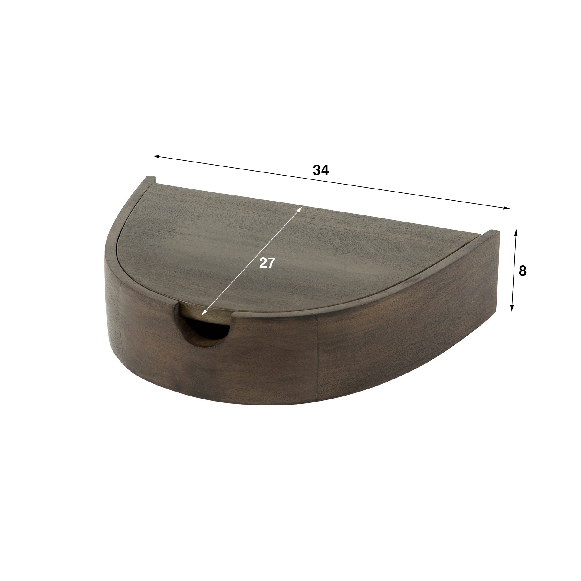 Nachtkastje Cove zwevend 1 lade verpakt per 2 / Massief acacia glaze brown – afbeelding 10